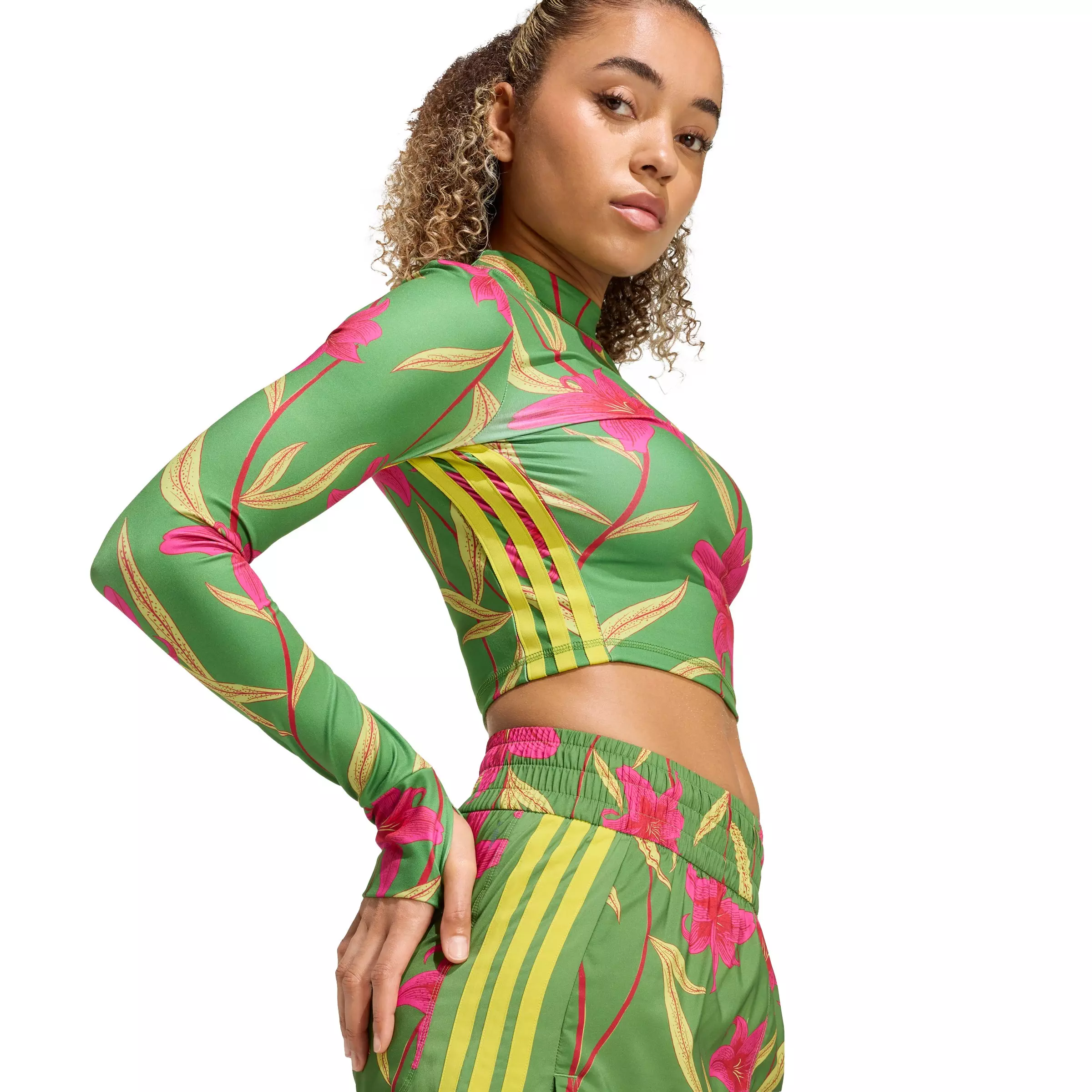 adidas Women's x FARM Rio Training Long Sleeve T-Shirt - Multi - MULTI-COLOR