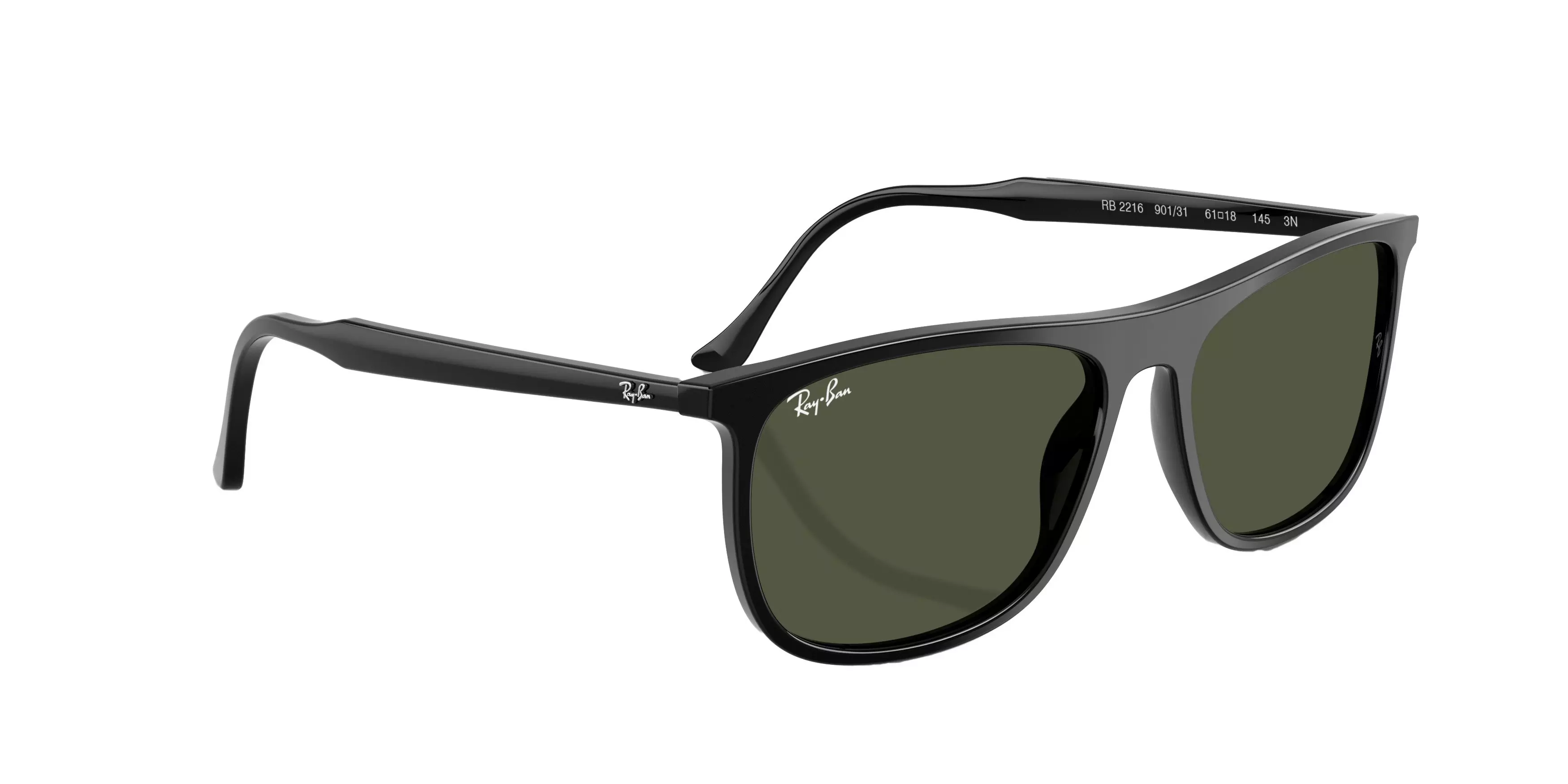 Ray-Ban RB2216 Green Sunglasses - Black - BLACK/GREEN