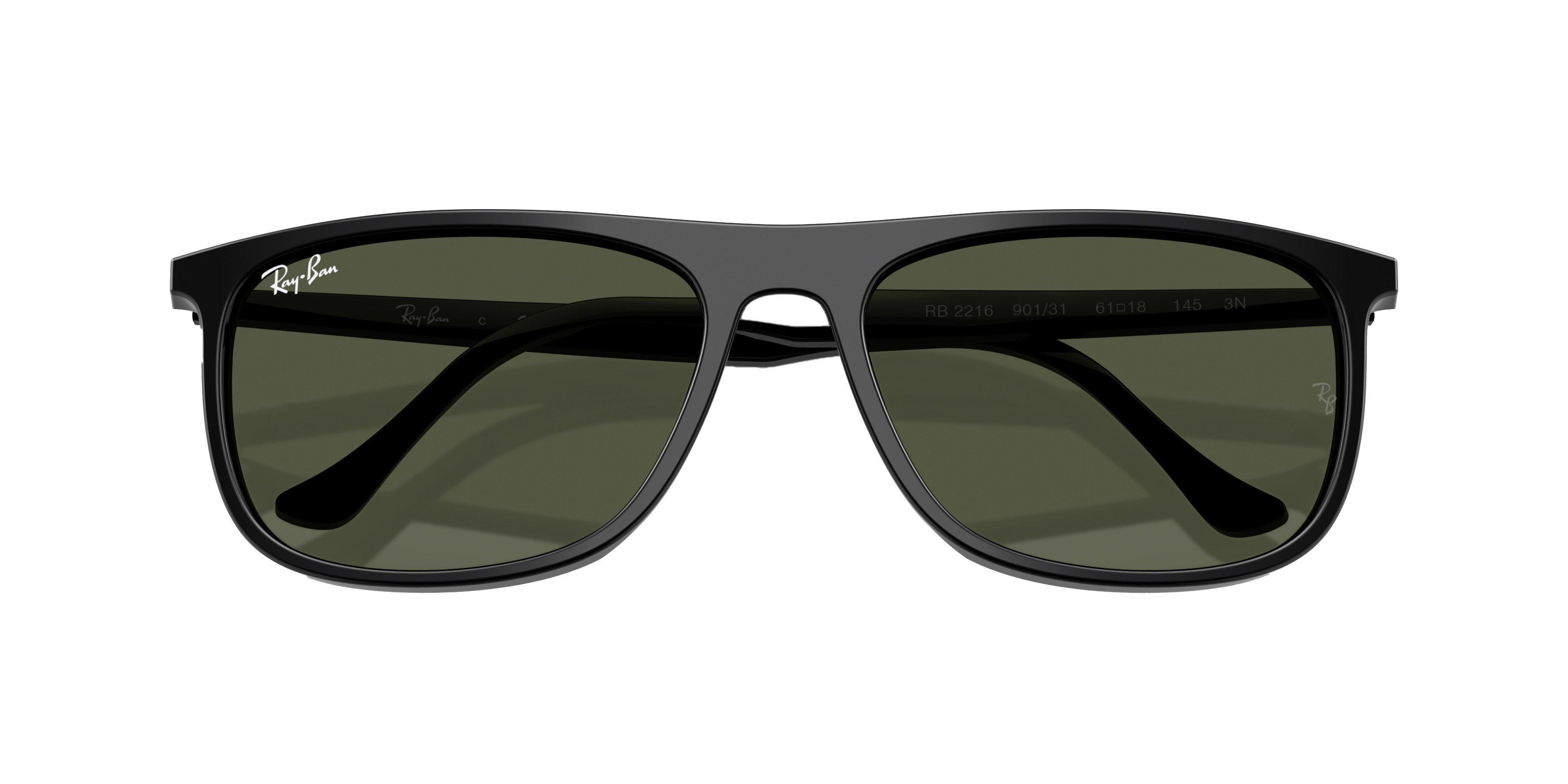 Ray-Ban RB2216 Green Sunglasses - Black - BLACK/GREEN Thumbnail View 5