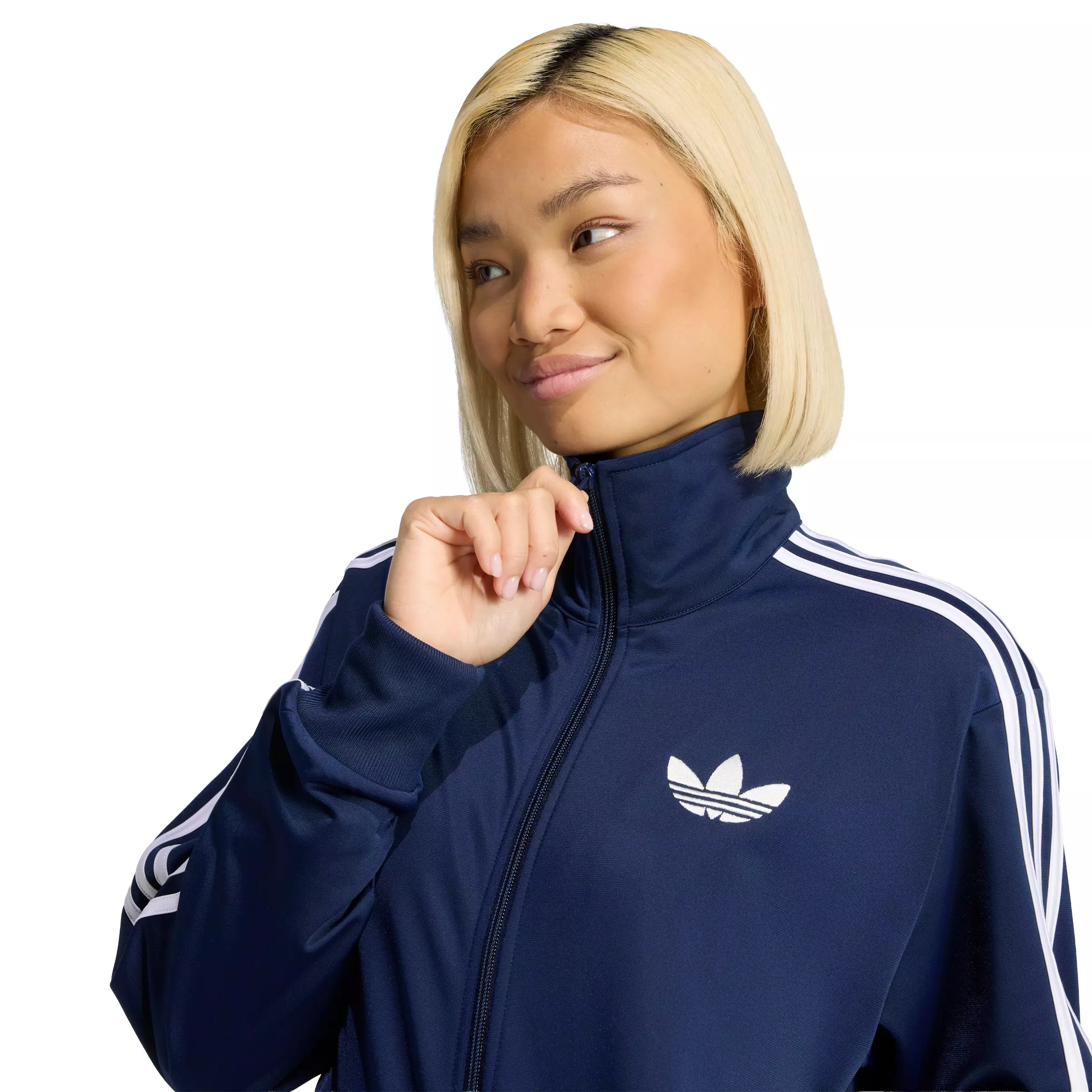 adidas Originals Women's Adicolor Firebird Loose Track Jacket - Navy/White - NAVY/WHITE