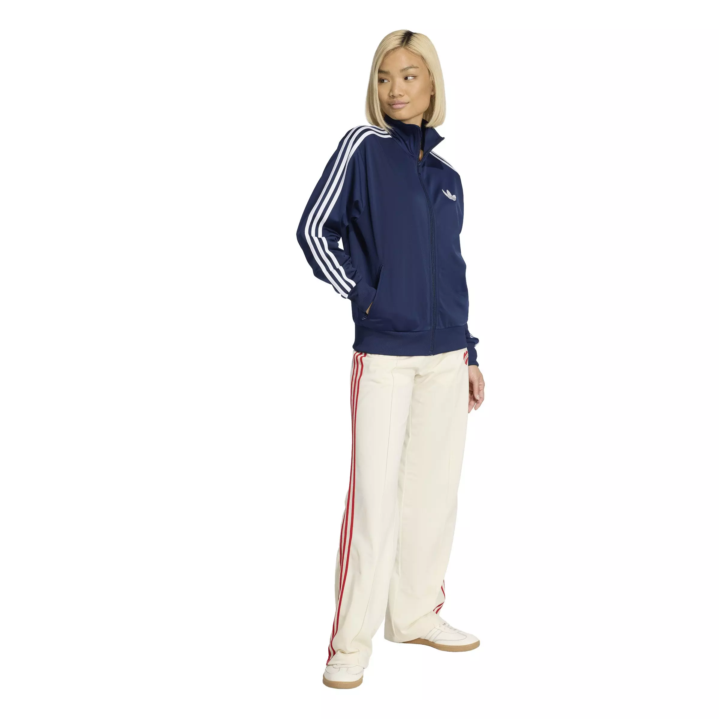 adidas Originals Women's Adicolor Firebird Loose Track Jacket - Navy/White - NAVY/WHITE