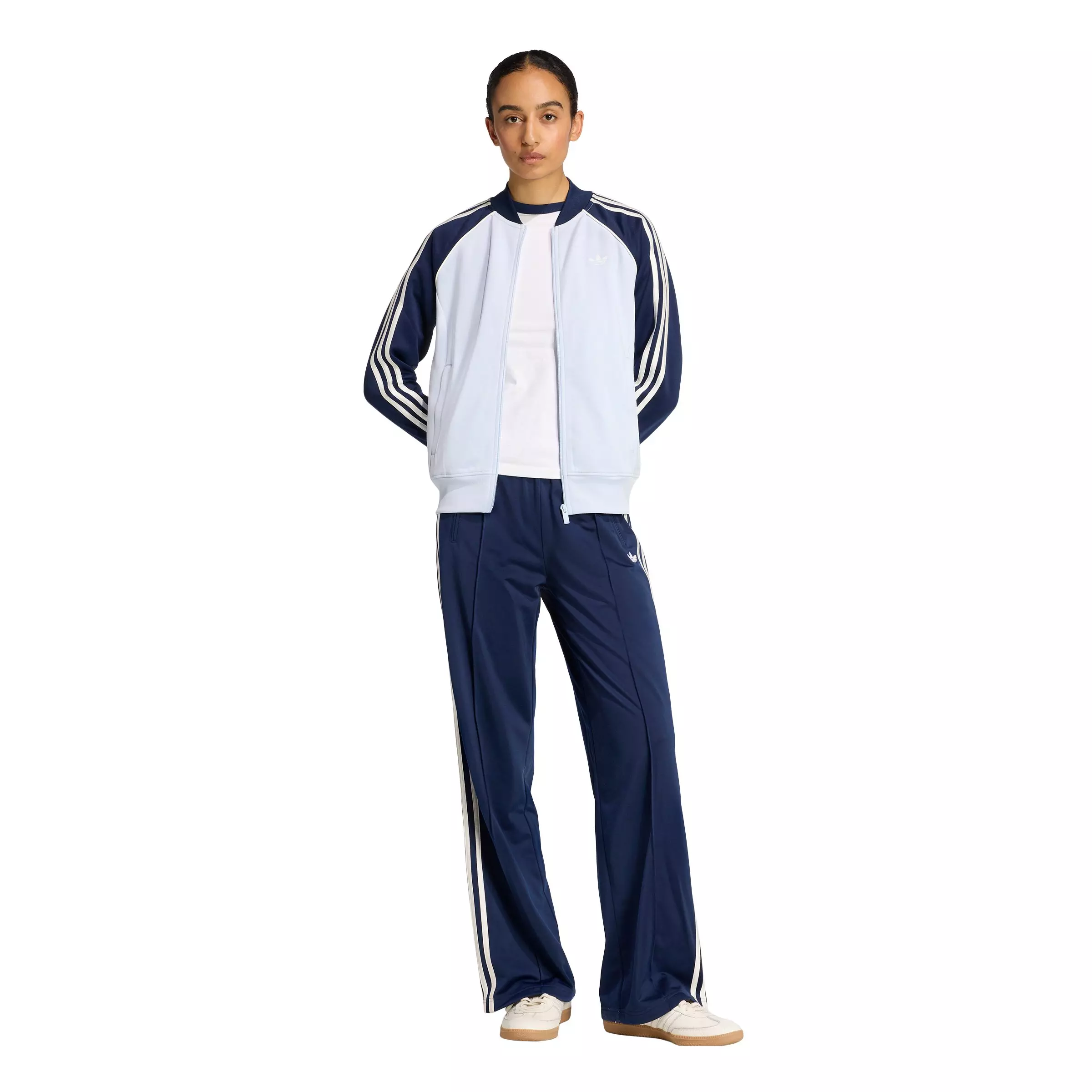 adidas Originals Women's Adicolor Firebird Loose Track Pants - Navy/White - NAVY/WHITE