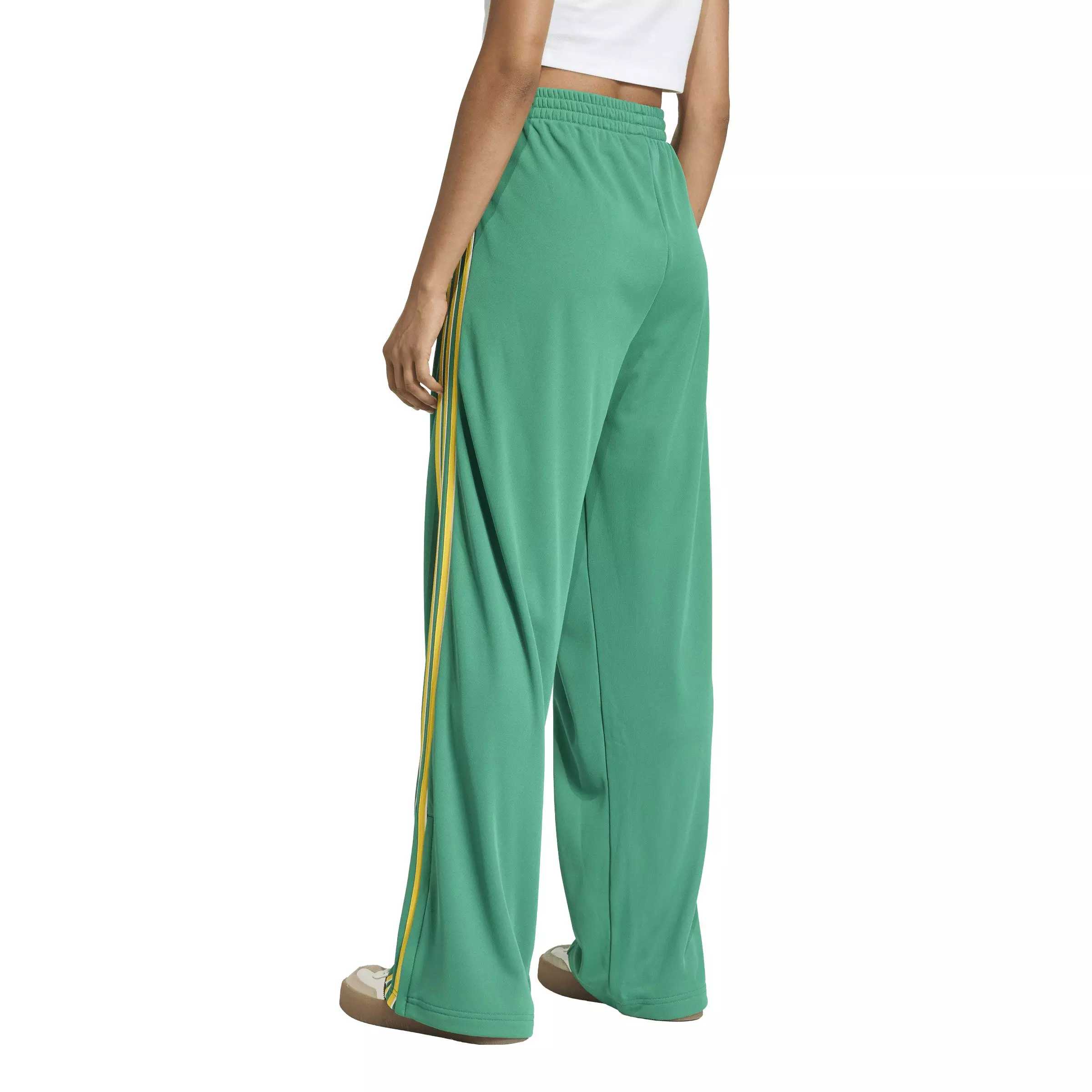 adidas Originals Women's Adicolor Firebird Loose Track Pants - Green/Yellow - GREEN/YELLOW
