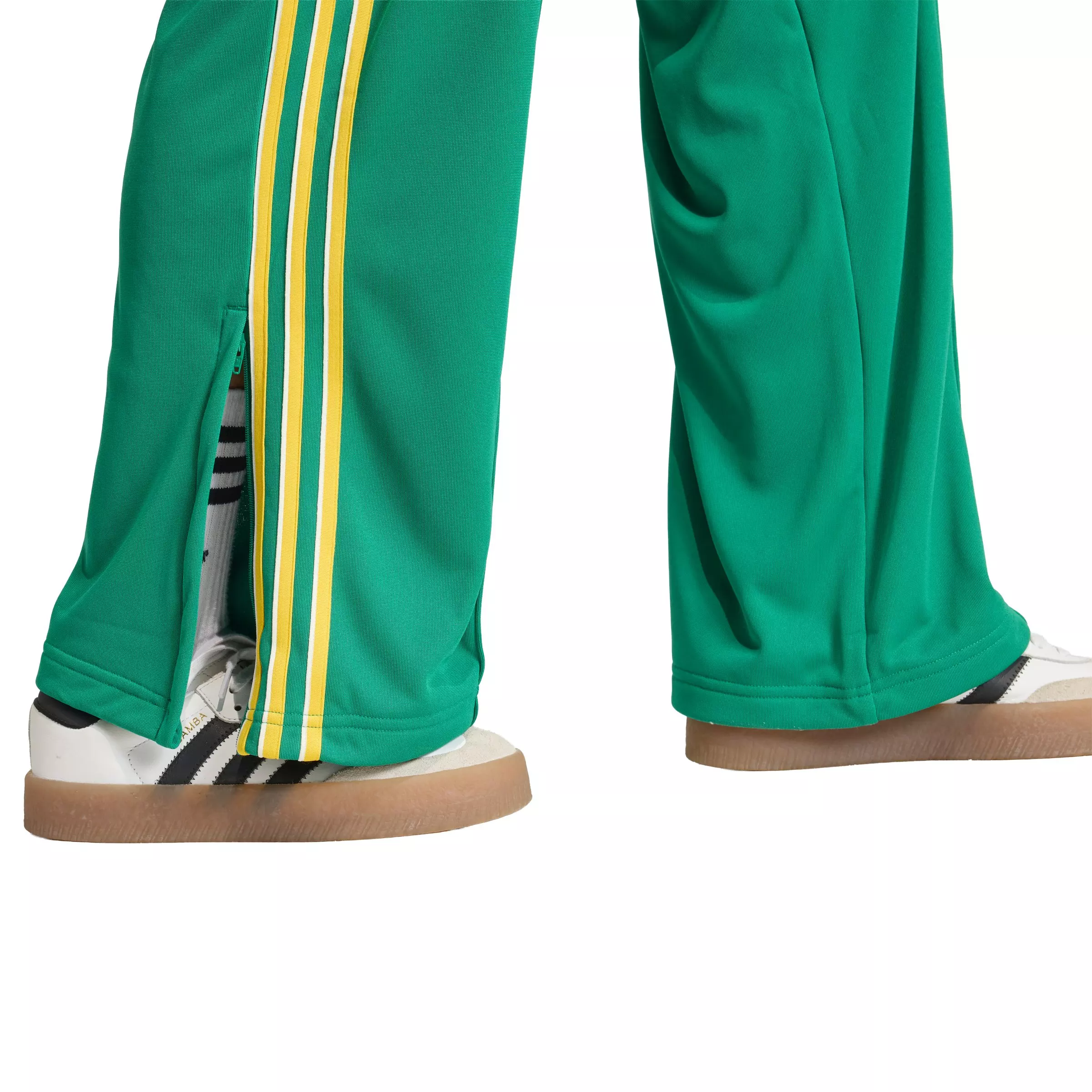 adidas Originals Women's Adicolor Firebird Loose Track Pants - Green/Yellow - GREEN/YELLOW