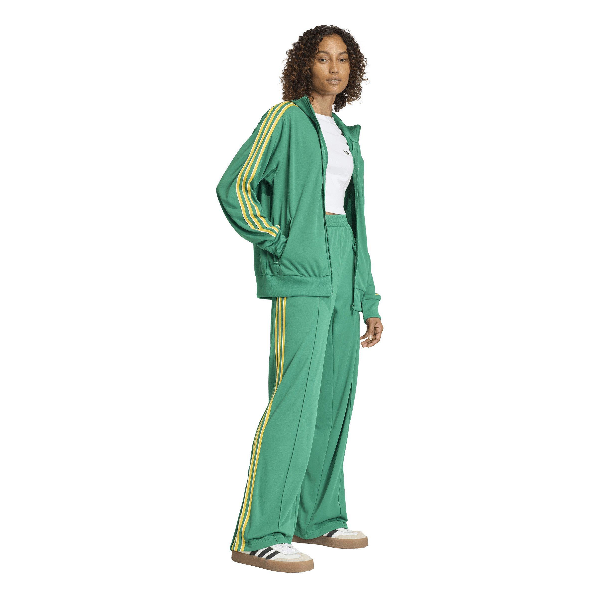 adidas Originals Women's Adicolor Firebird Loose Track Pants - Green/Yellow - GREEN/YELLOW Thumbnail View 5