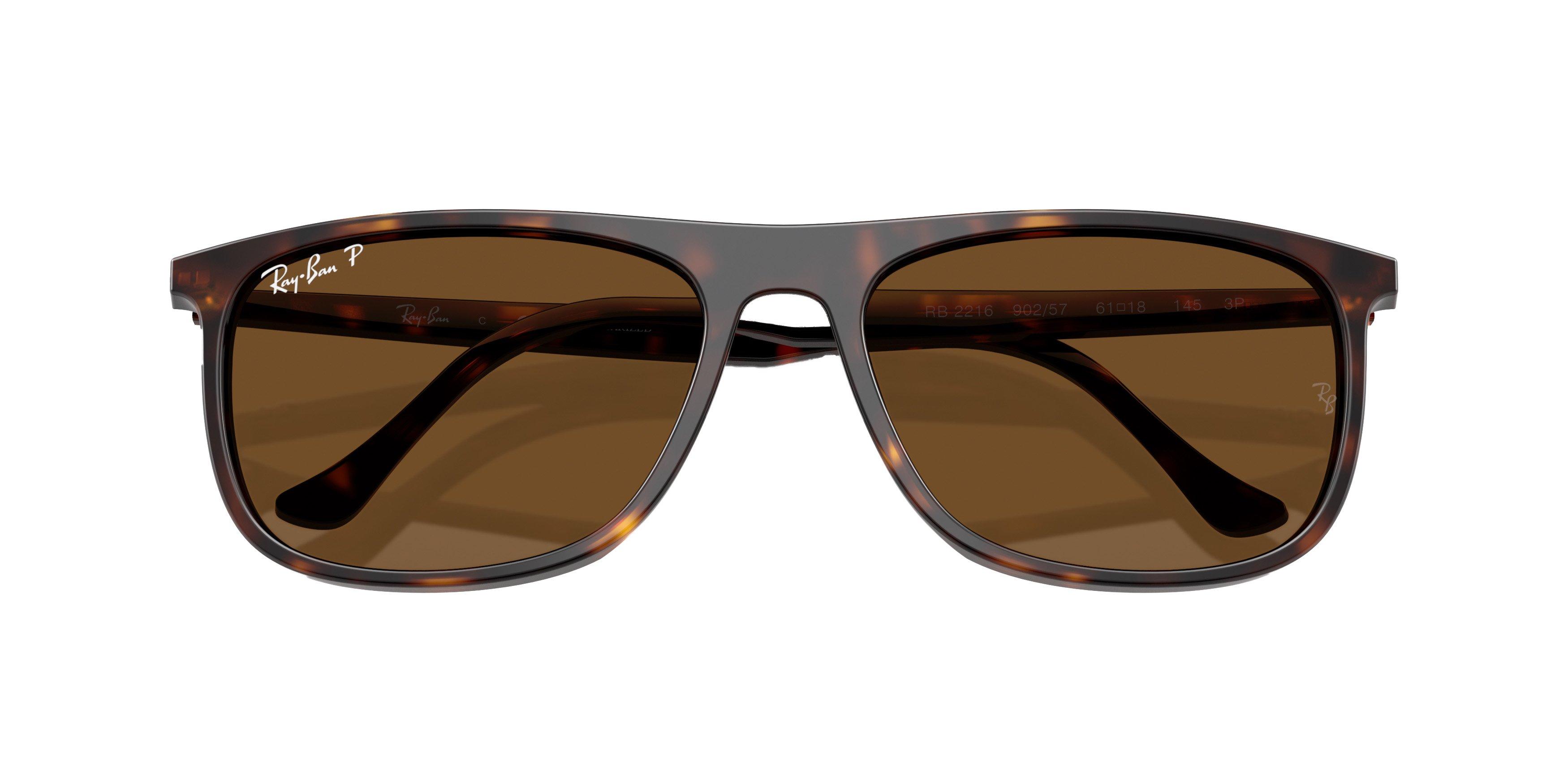 Ray-Ban RB2216 Amber Polarized Sunglasses - Havana - BROWN Thumbnail View 5
