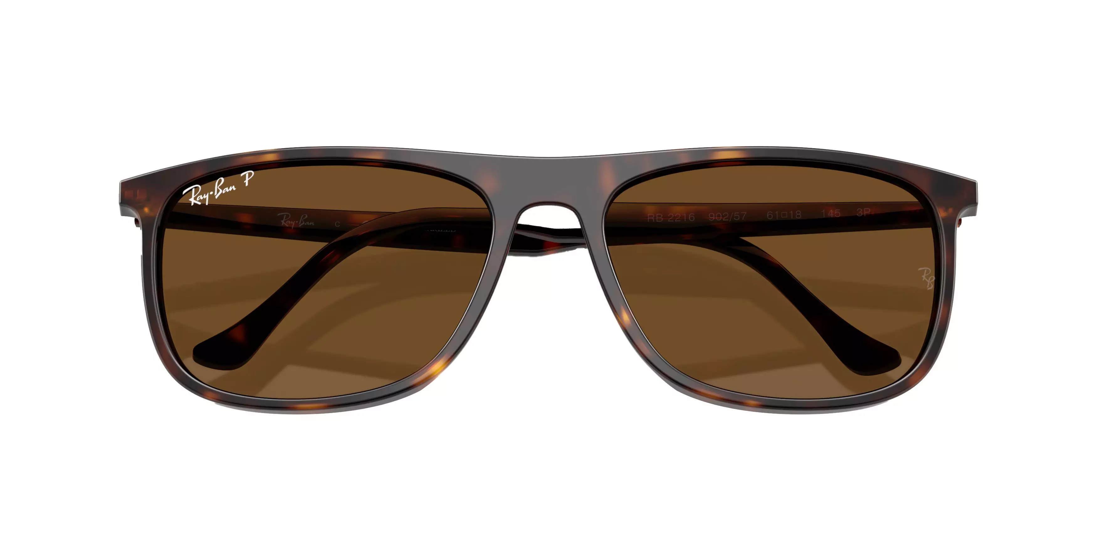 Ray-Ban RB2216 Amber Polarized Sunglasses - Havana - BROWN
