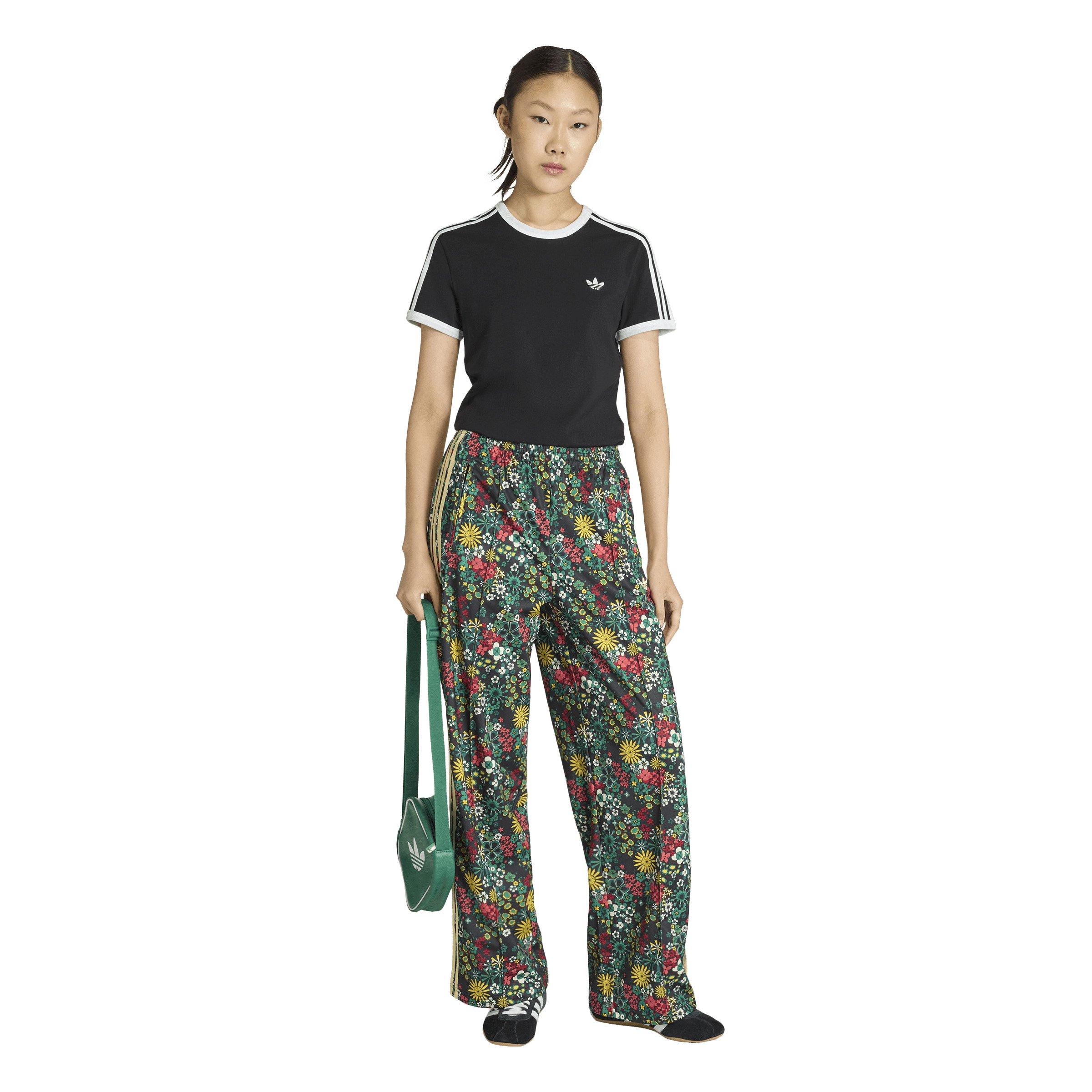 adidas Originals Women's x Liberty London Firebird Track Pants - Black/Green/Yellow - BLACK/GREEN/YELLOW Thumbnail View 5