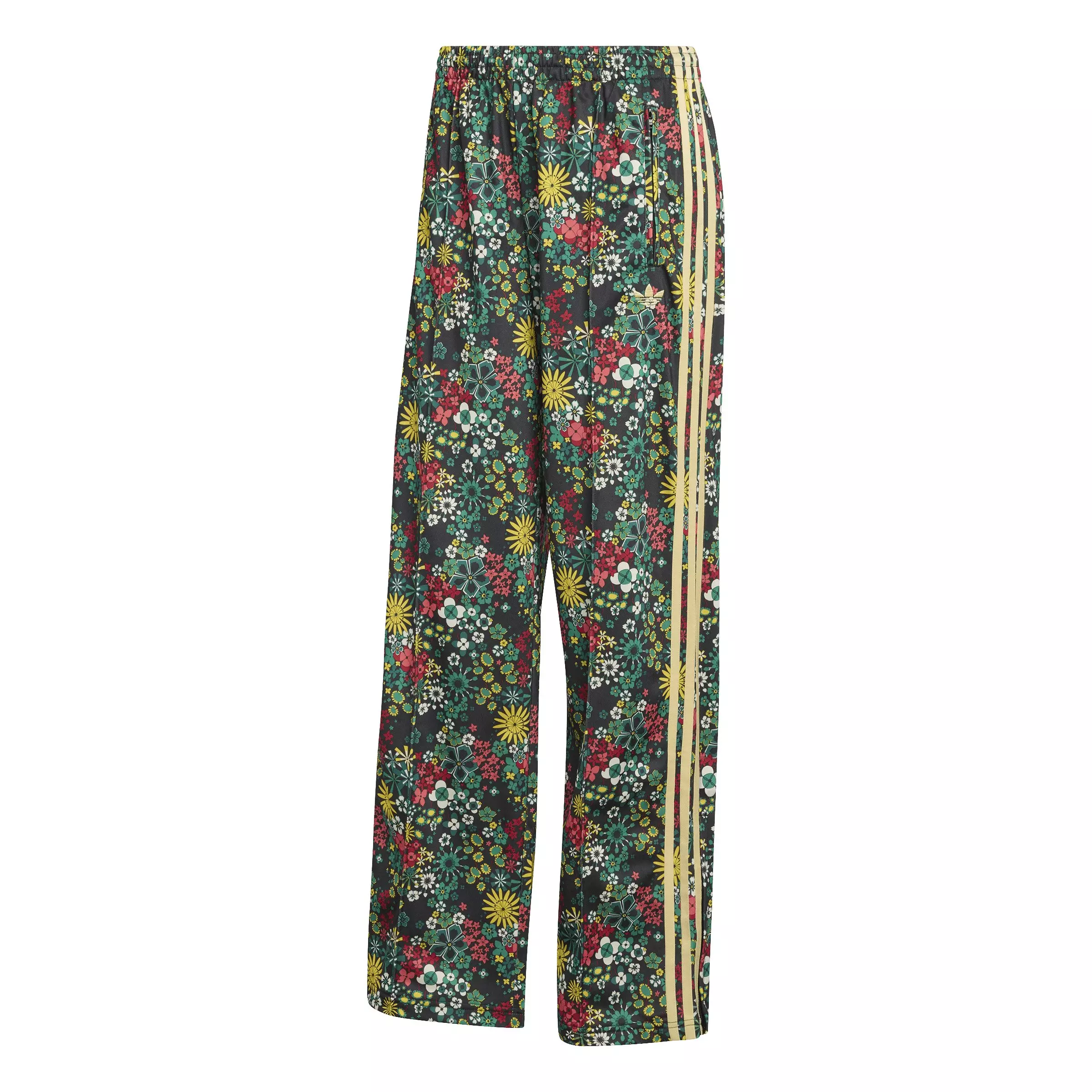 adidas Originals Women's x Liberty London Firebird Track Pants - Black/Green/Yellow - BLACK/GREEN/YELLOW