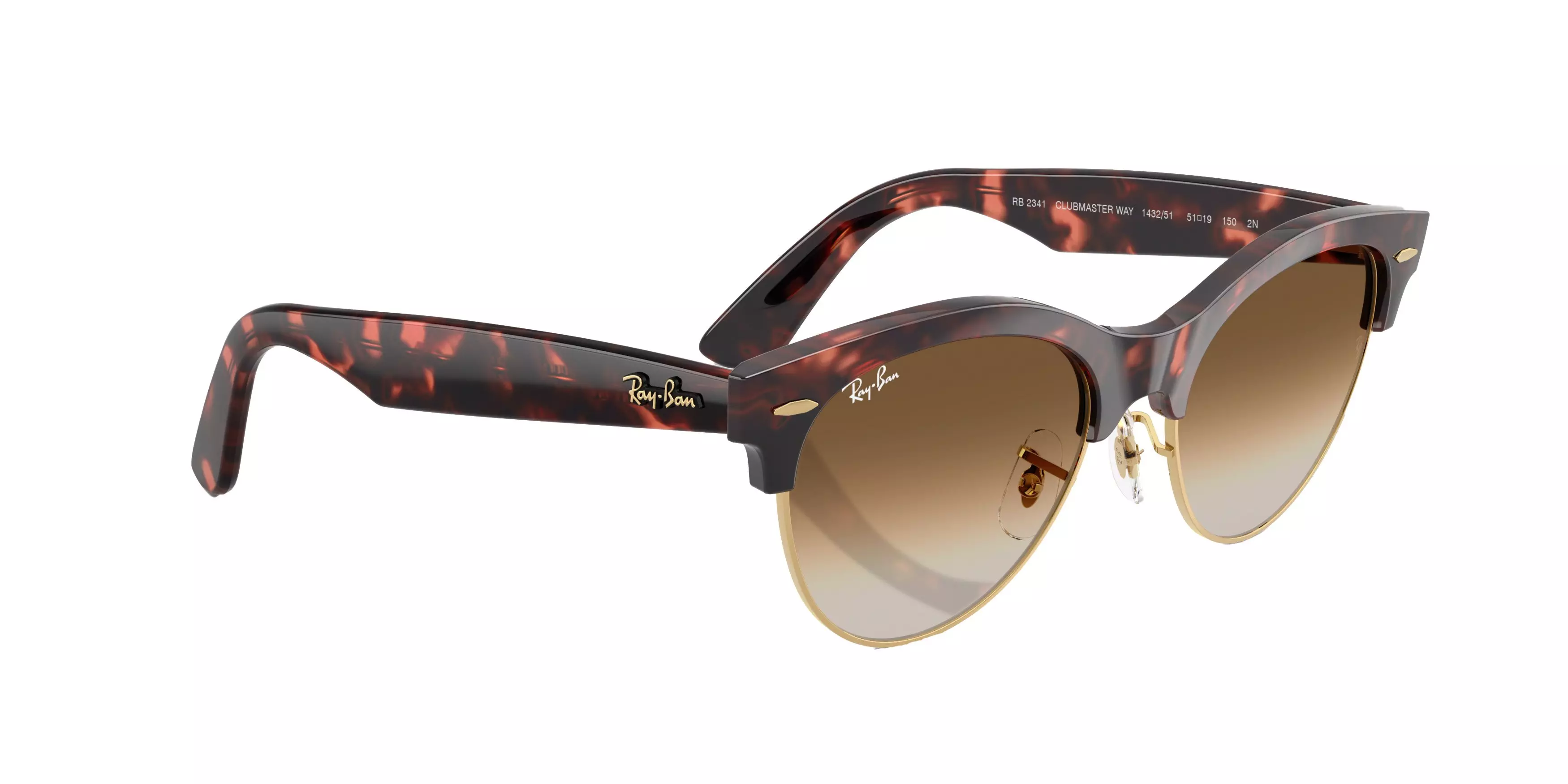 Ray-Ban Clubmaster Way Brown Gradient Sunglasses - Brown - BROWN