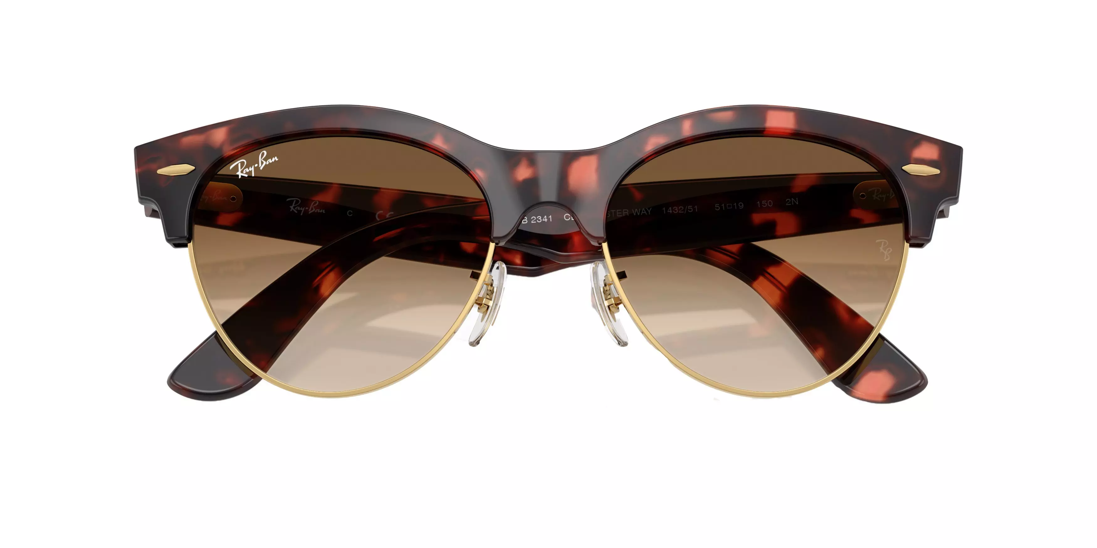 Ray-Ban Clubmaster Way Brown Gradient Sunglasses - Brown - BROWN