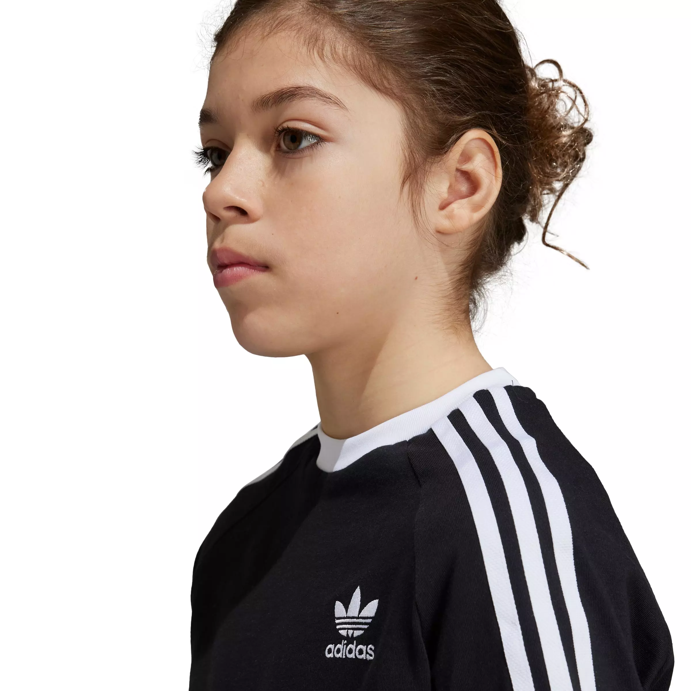 adidas Originals Big Kids' 3-Stripes T-Shirt - Black - BLACK
