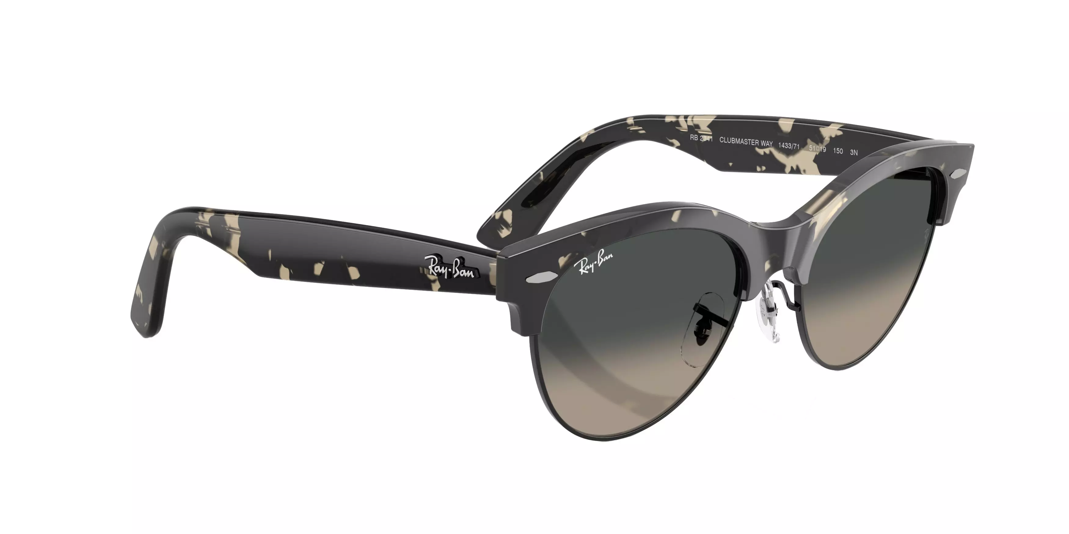 Ray-Ban Clubmaster Way Grey Gradient Sunglasses - Brown - BROWN/GREY