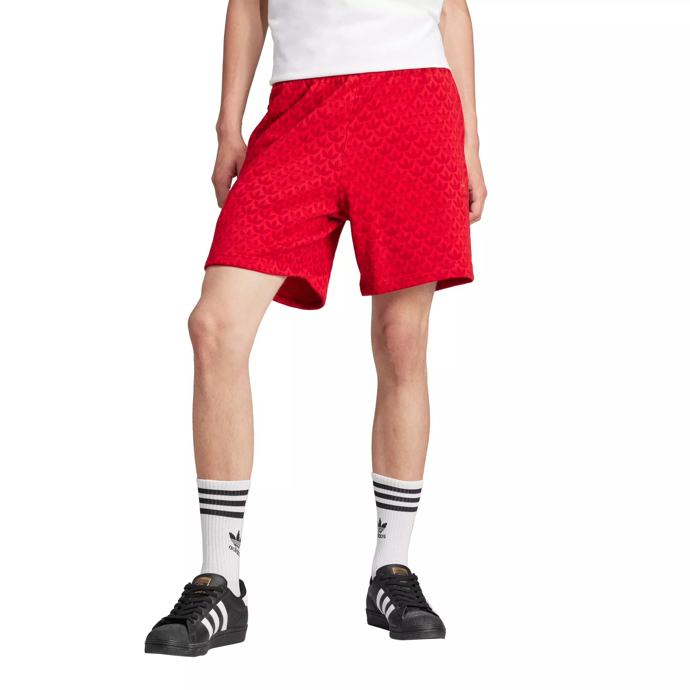 adidas Originals Men's Lifestyle Graphics Monogram Shorts -Red - RED