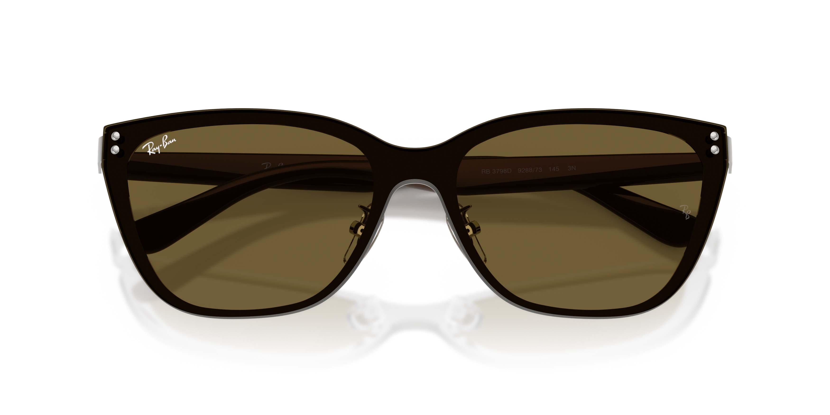Ray-Ban RB3798D Dark Brown Sunglasses - Silver - SILVER/BROWN