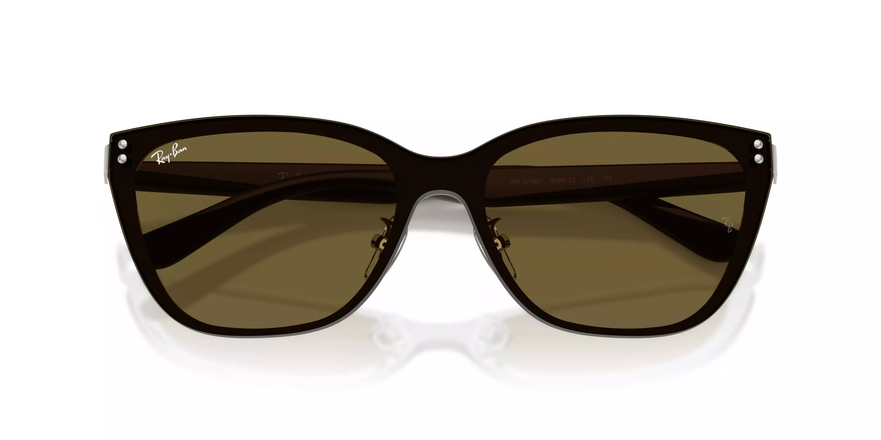 Ray-Ban RB3798D Dark Brown Sunglasses - Silver - SILVER/BROWN