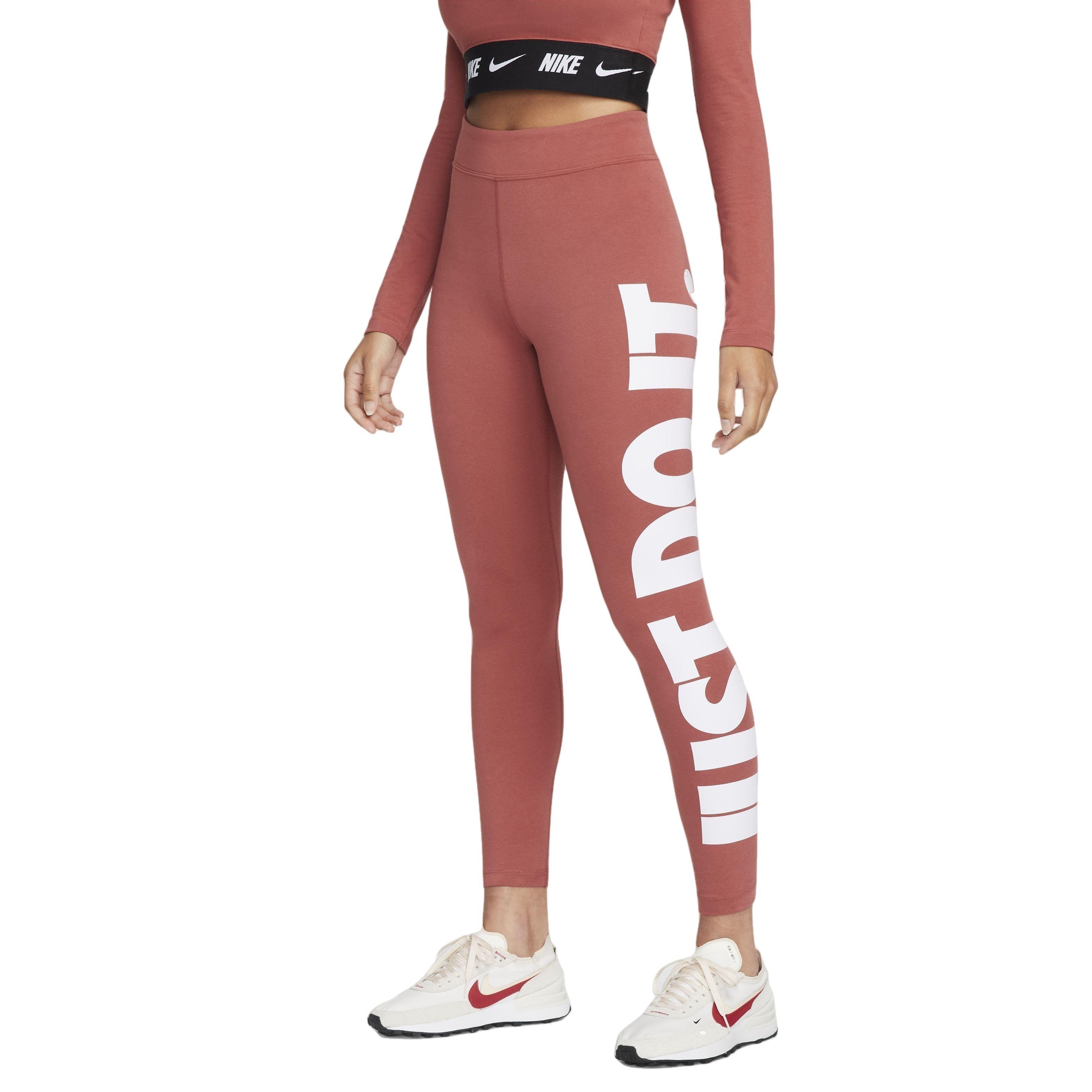 Nike Women's Sportswear Essentials Graphic High-Rise Just-Do-It Leggings -  Hibbett
