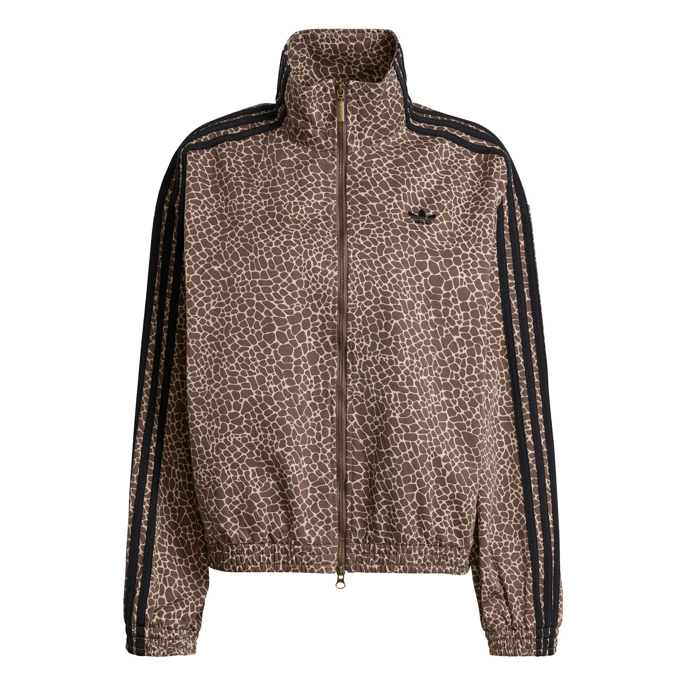 adidas Originals Women's Firebird Oversized AOP Denim Jacket - Brown/Black - GREEN/BROWN