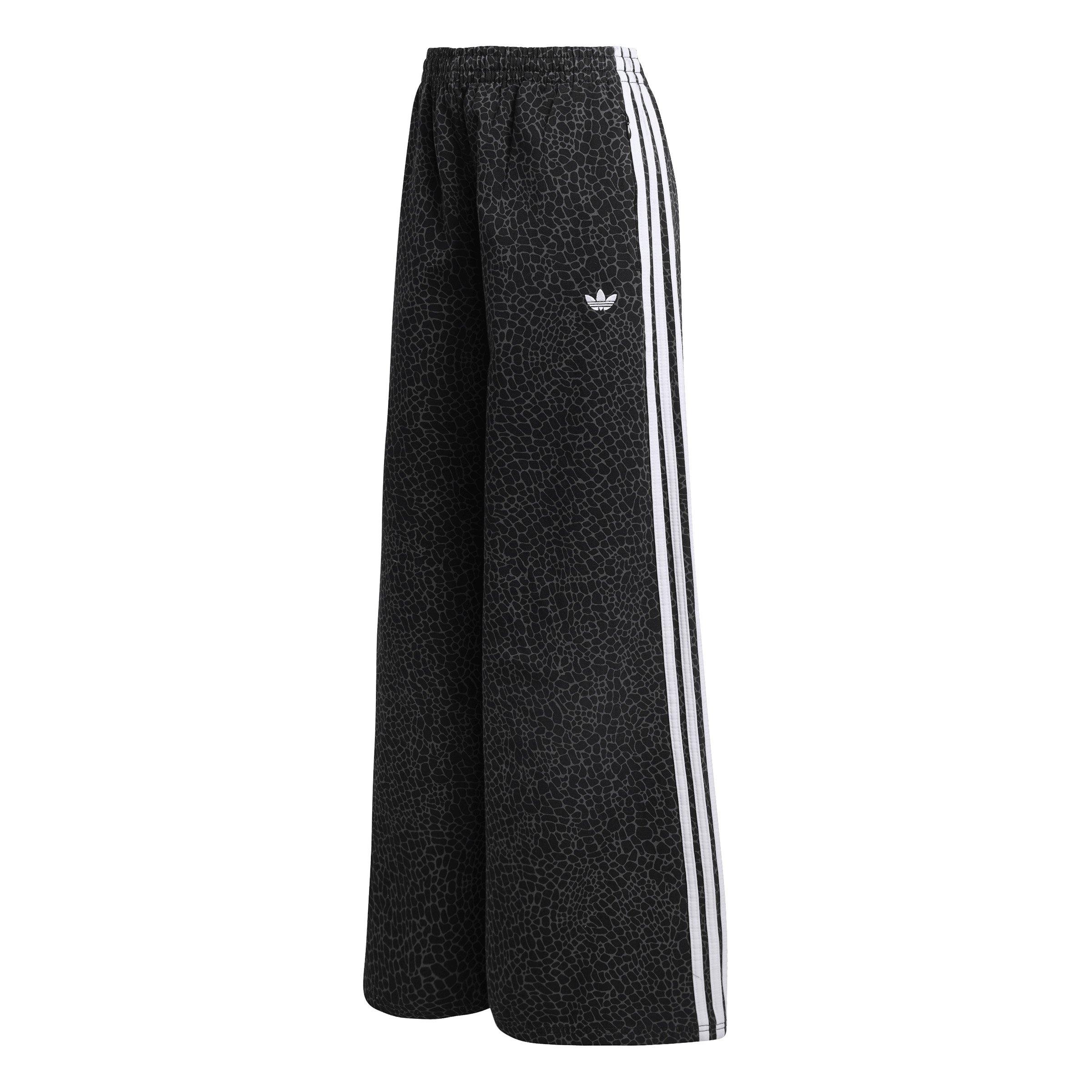 adidas Originals Women's Firebird Oversized AOP Black Wash Denim Pants - BLACK/GREY Thumbnail View 6