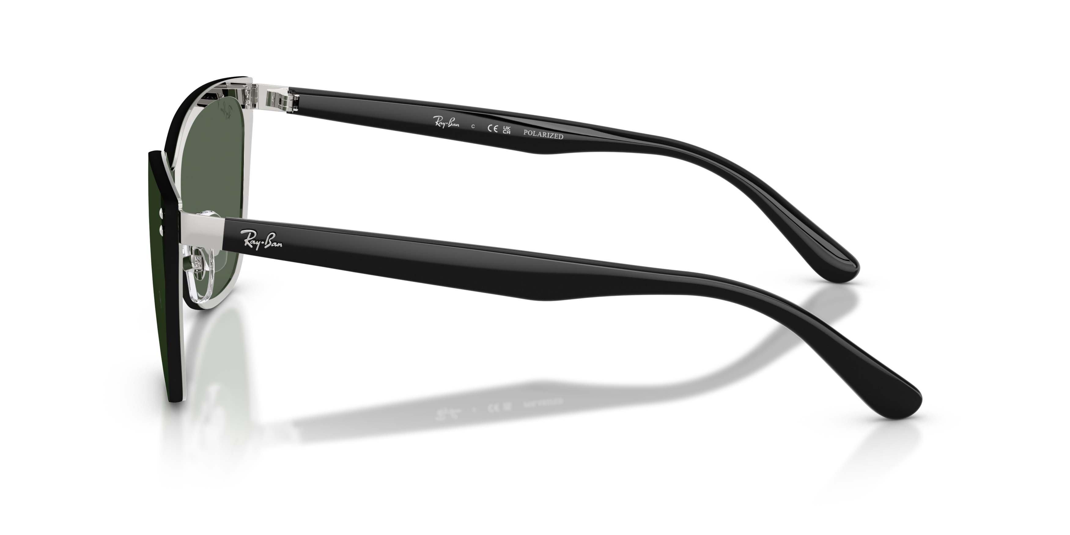 Ray-Ban RB3798D Dark Green Polarized Sunglasses - Silver - SILVER/GREEN