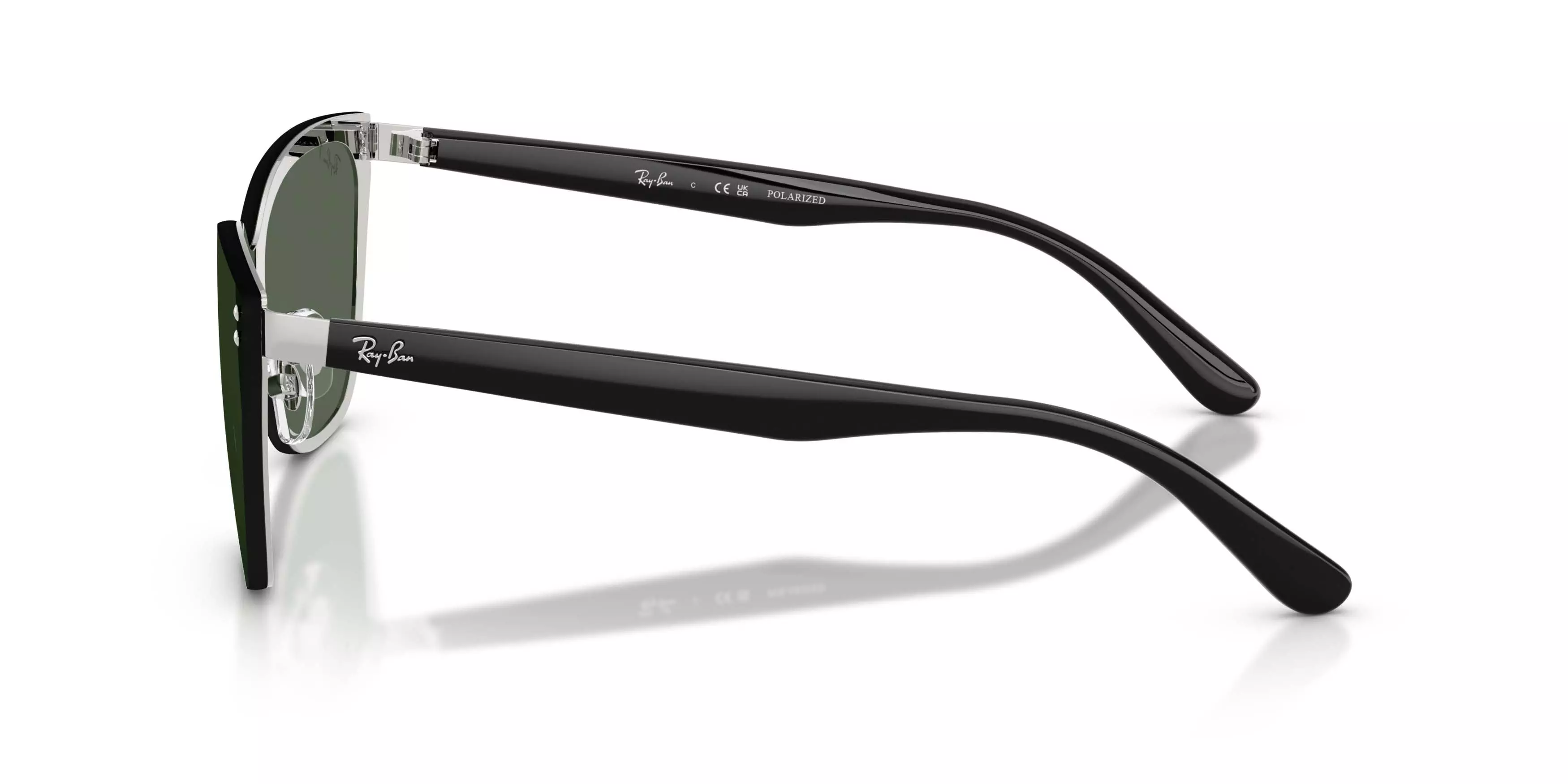 Ray-Ban RB3798D Dark Green Polarized Sunglasses - Silver - SILVER/GREEN