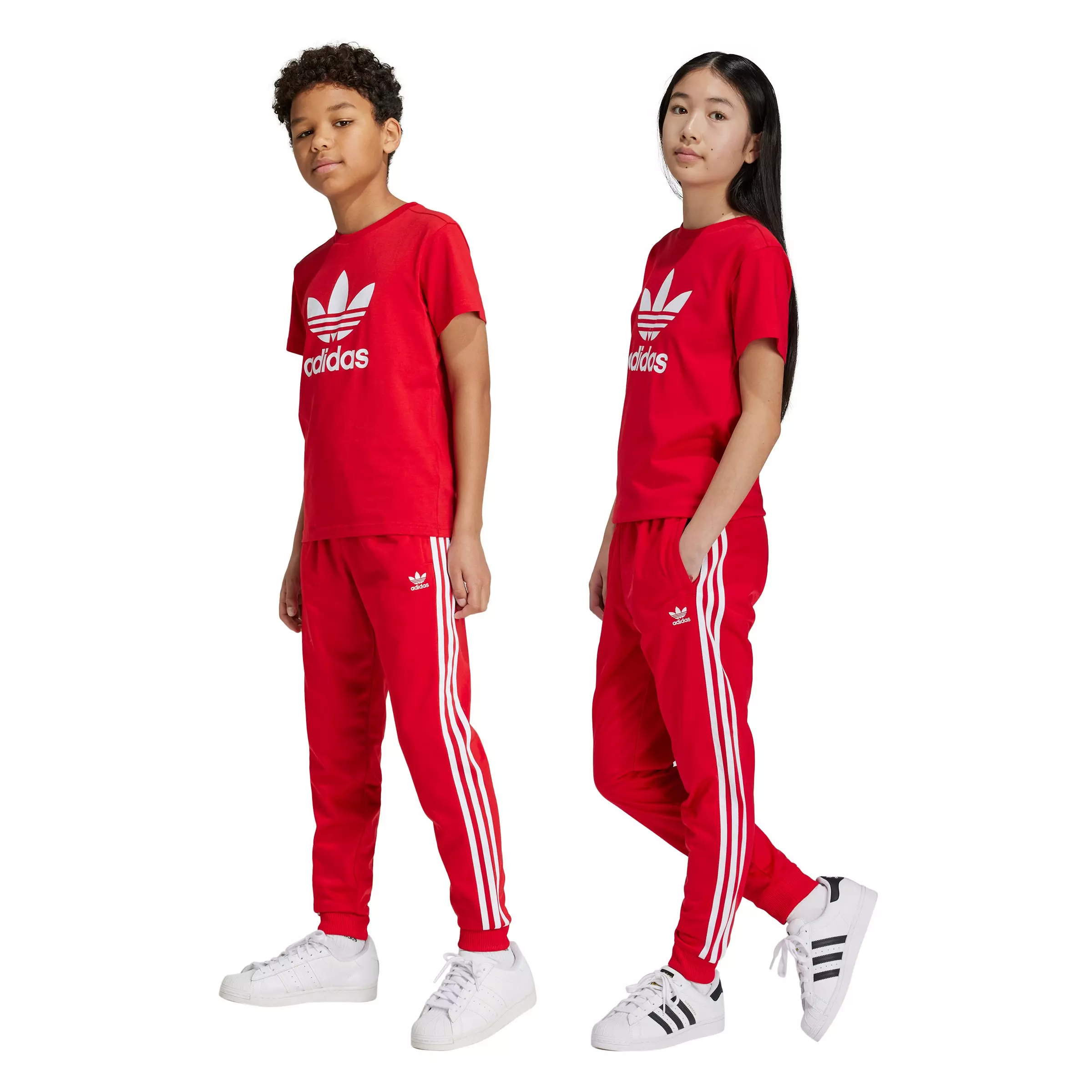 adidas Originals Big Kids' Adicolor SST Tracksuit Bottoms - Red - RED