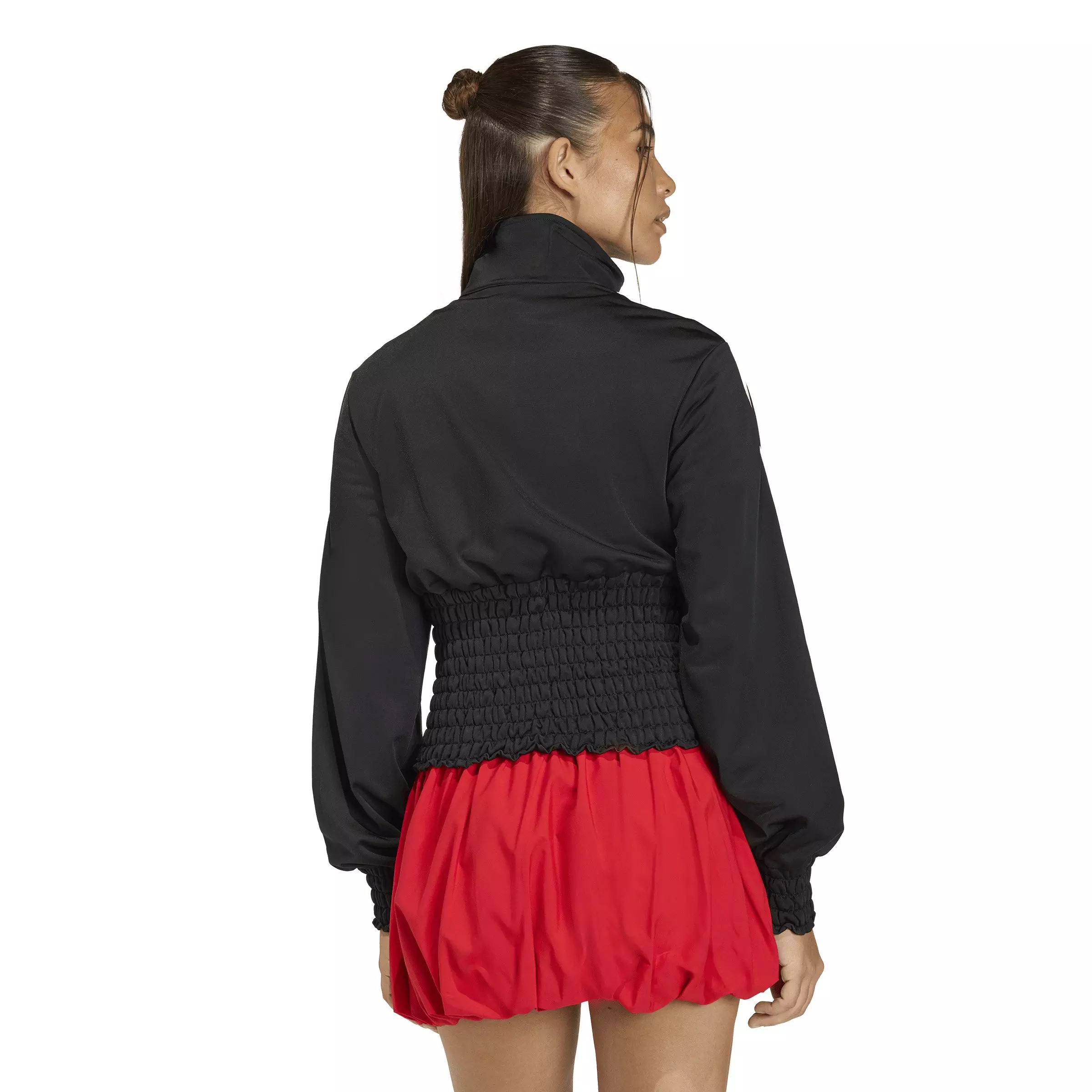 adidas Originals Women's Smocked Firebird Track Jacket - Black - BLACK