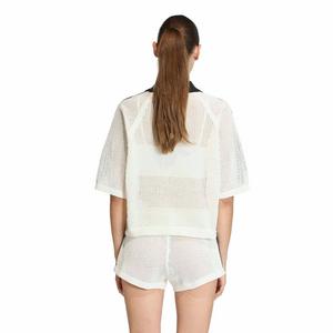 adidas Originals Women's Knitted Crochet Polo - Off-White