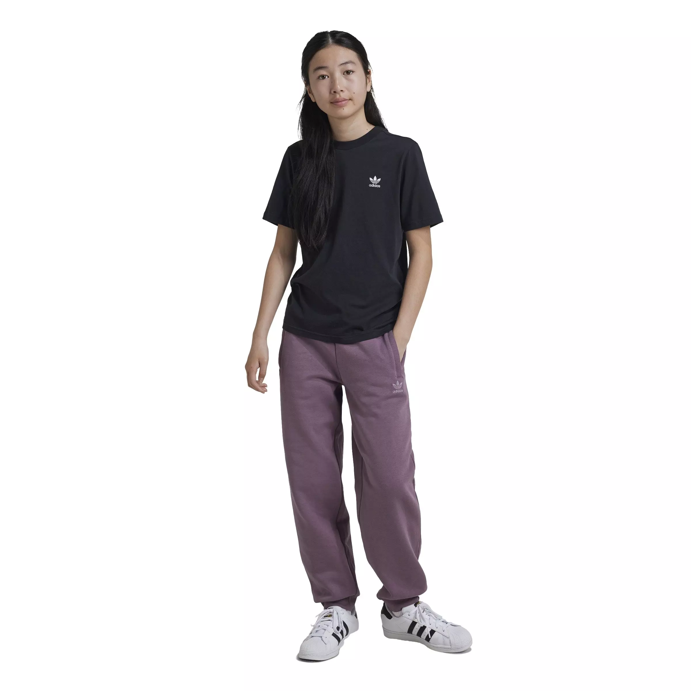 adidas Originals Big Girls' Loose-Fit Boyfriend Joggers -Purple - PURPLE