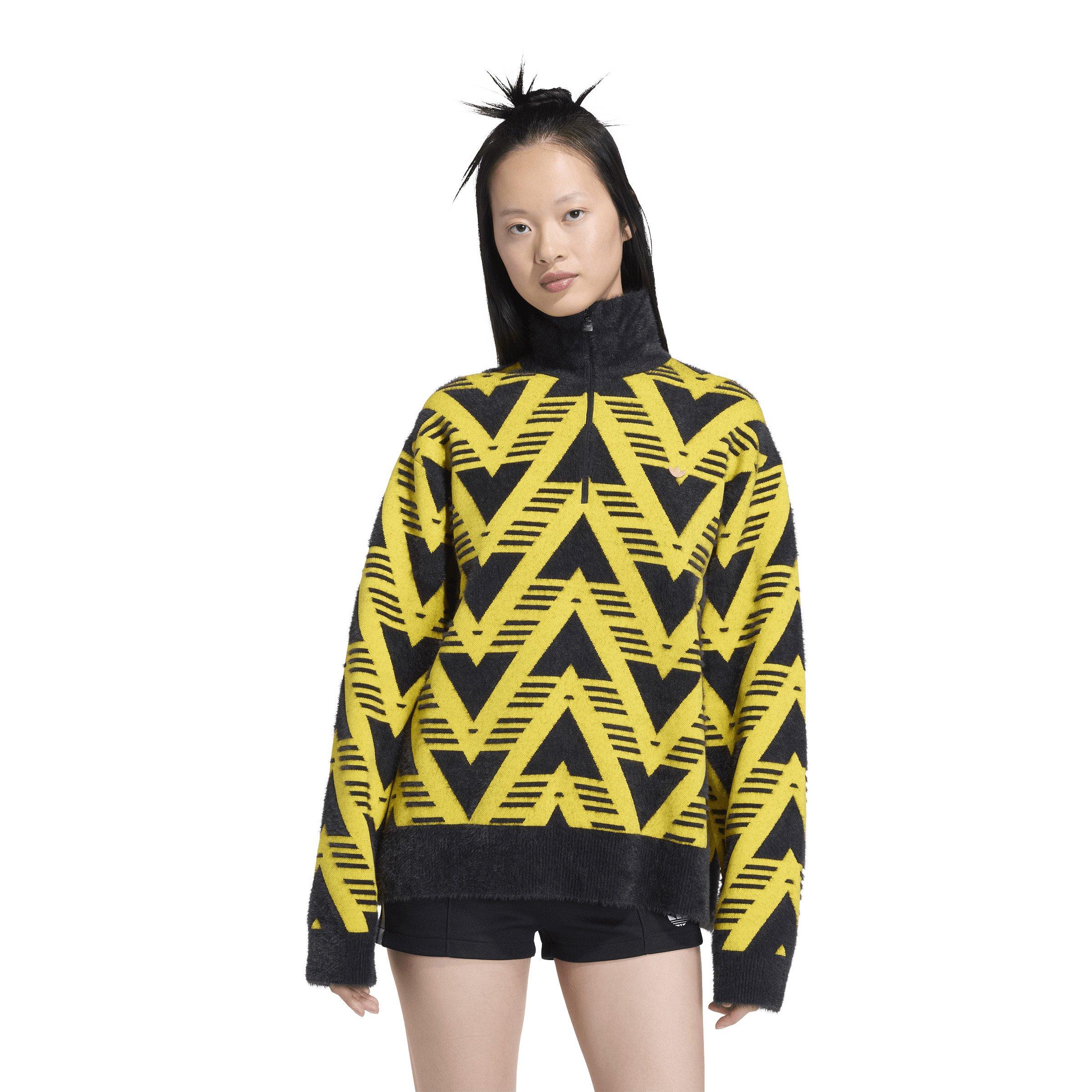 ニット/セーター adidas originals harf zip knit adidas KNITTED HALF-ZIP SWEATER - Black | Free Shipping with adiClub