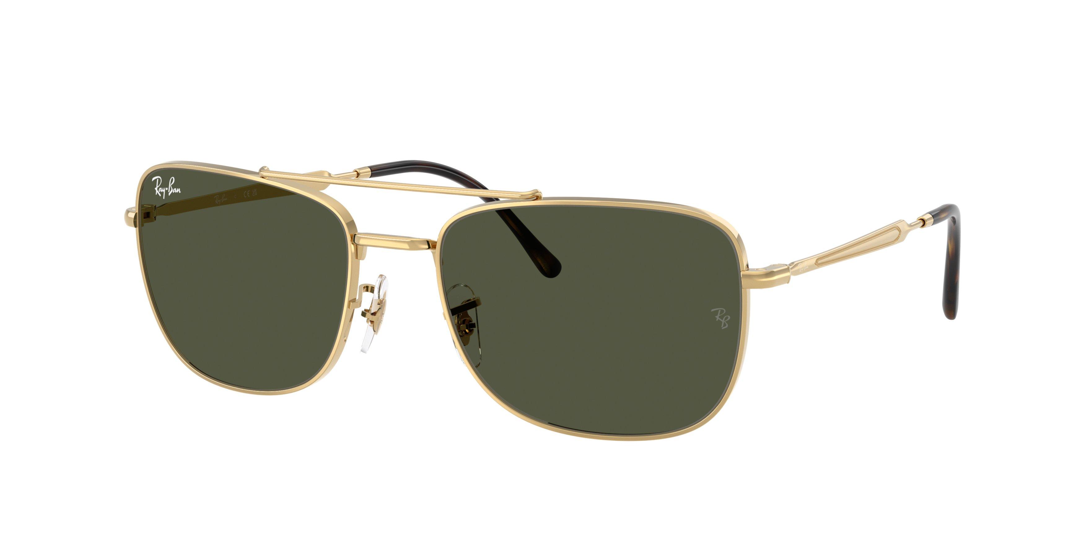 Ray-Ban RB3755 Green Sunglasses - Gold - GOLD/GREEN Thumbnail View 1
