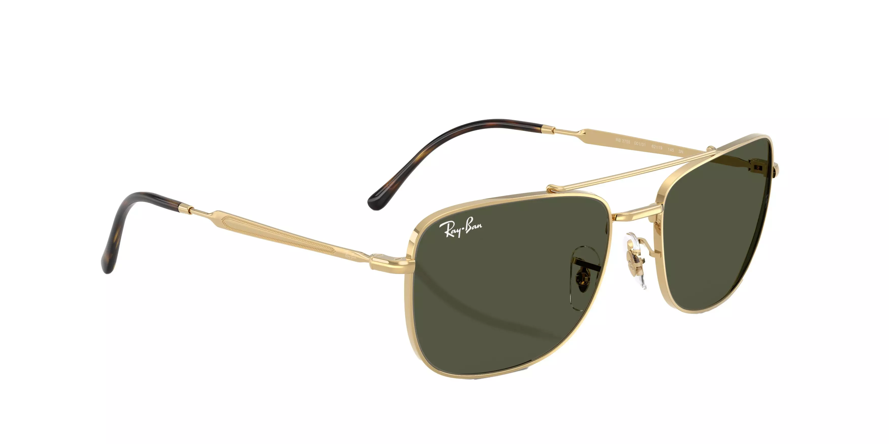 Ray-Ban RB3755 Green Sunglasses - Gold - GOLD/GREEN