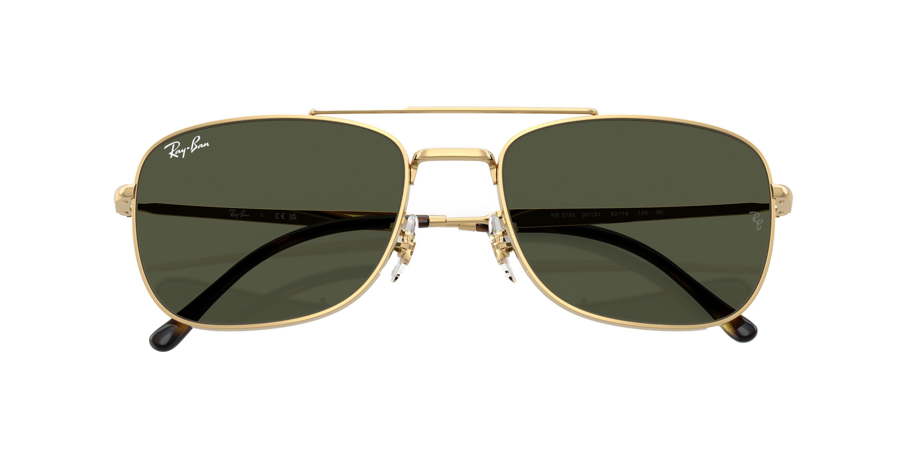 Ray-Ban RB3755 Green Sunglasses - Gold - GOLD/GREEN Thumbnail View 5