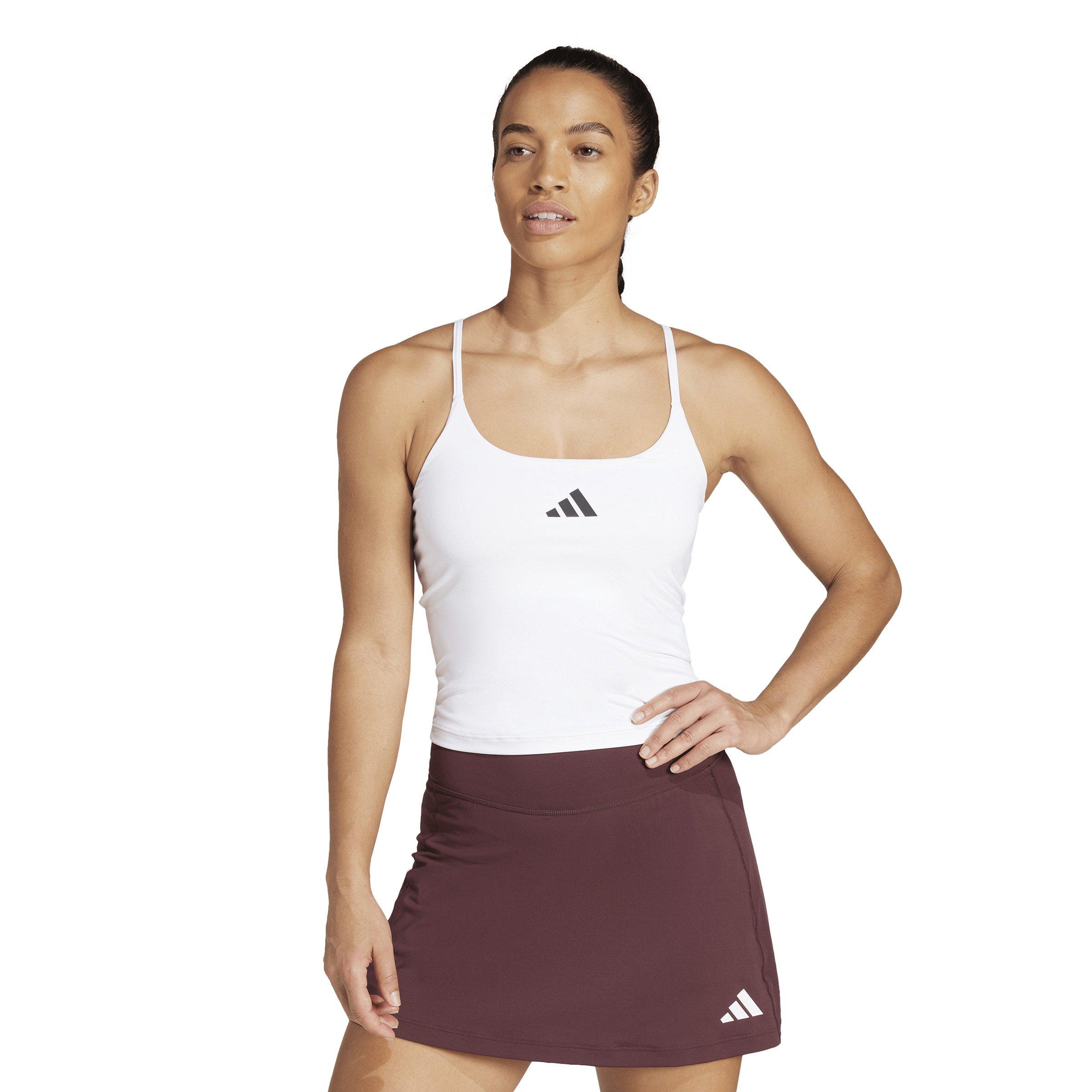 adidas Women's Optime Tank Top With Integrated Light-Support Bra - White - WHITE Thumbnail View 1