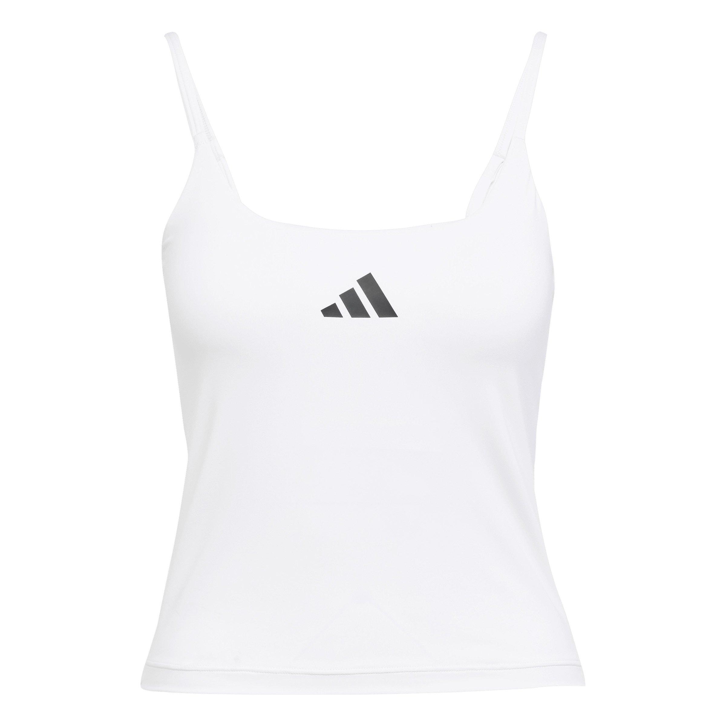 adidas Women's Optime Tank Top With Integrated Light-Support Bra - White - WHITE Thumbnail View 5