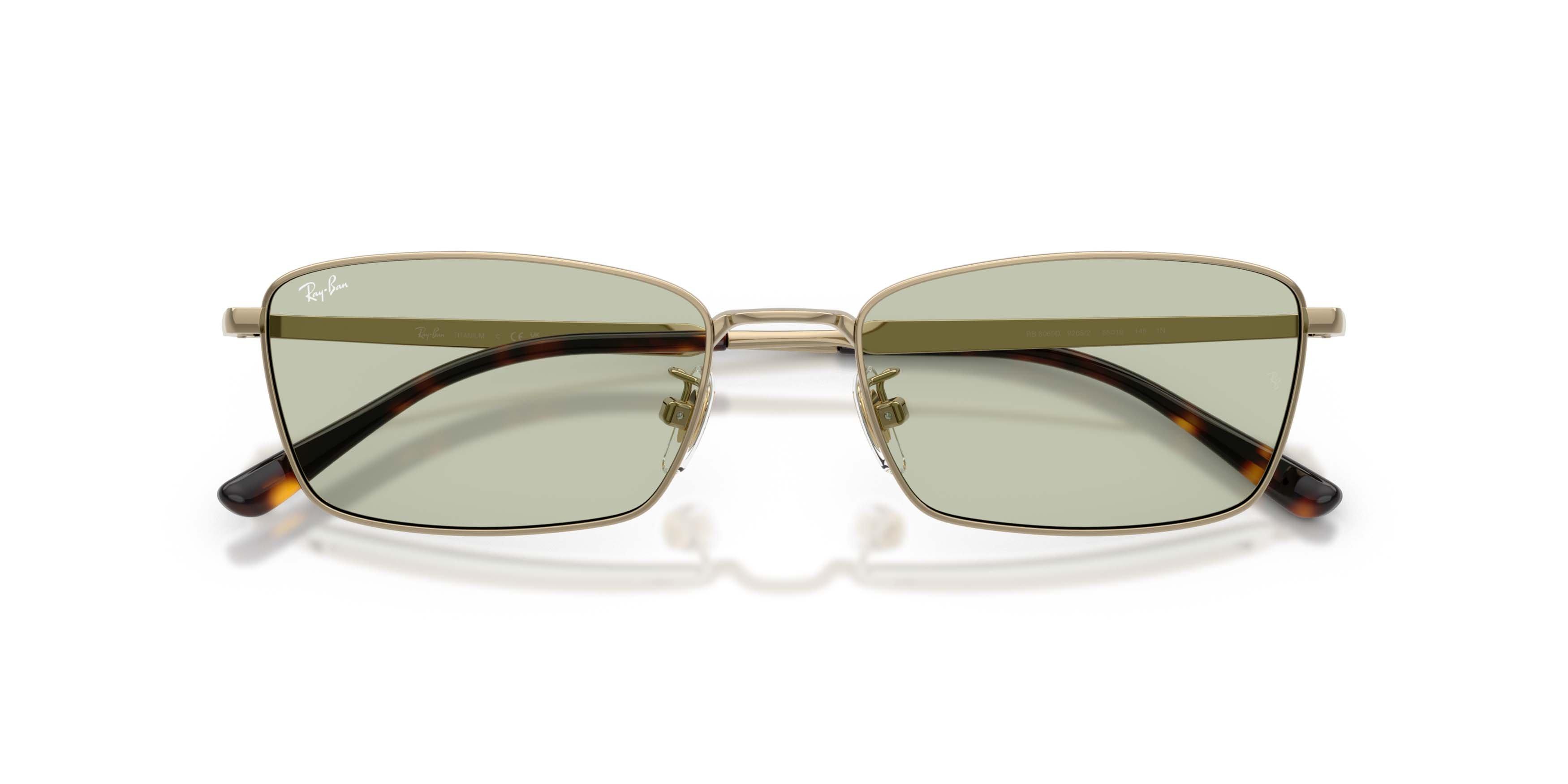 Ray-Ban RB8069D Light Green Sunglasses - Gold - GOLD/GREEN