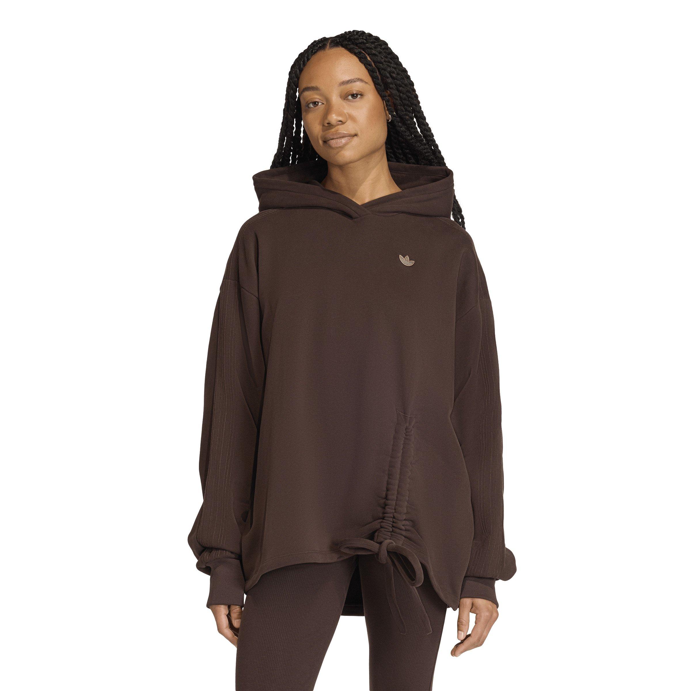 adidas Originals Women's Oversized Hoodie - Brown - BROWN Thumbnail View 1