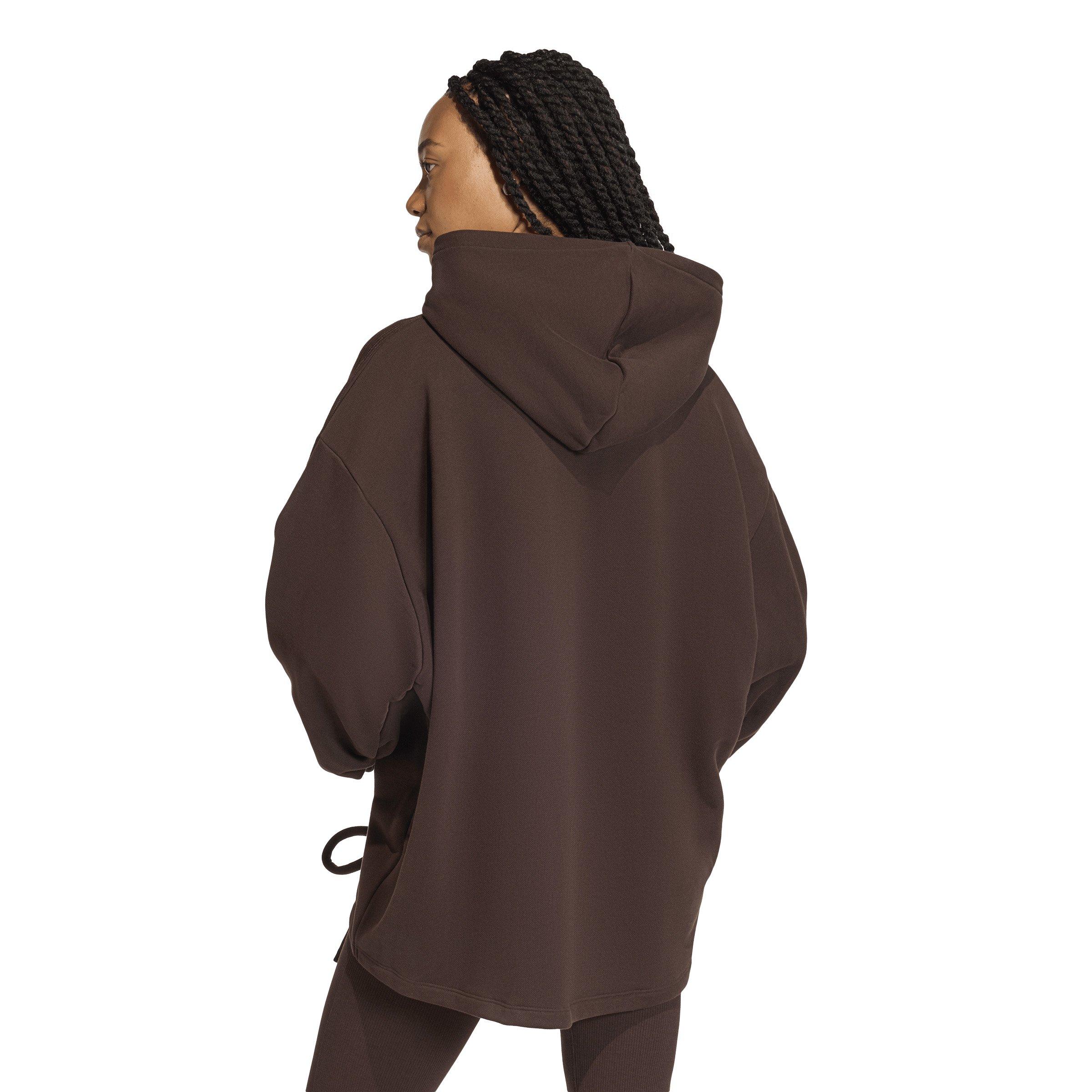adidas Originals Women's Oversized Hoodie - Brown - BROWN Thumbnail View 2