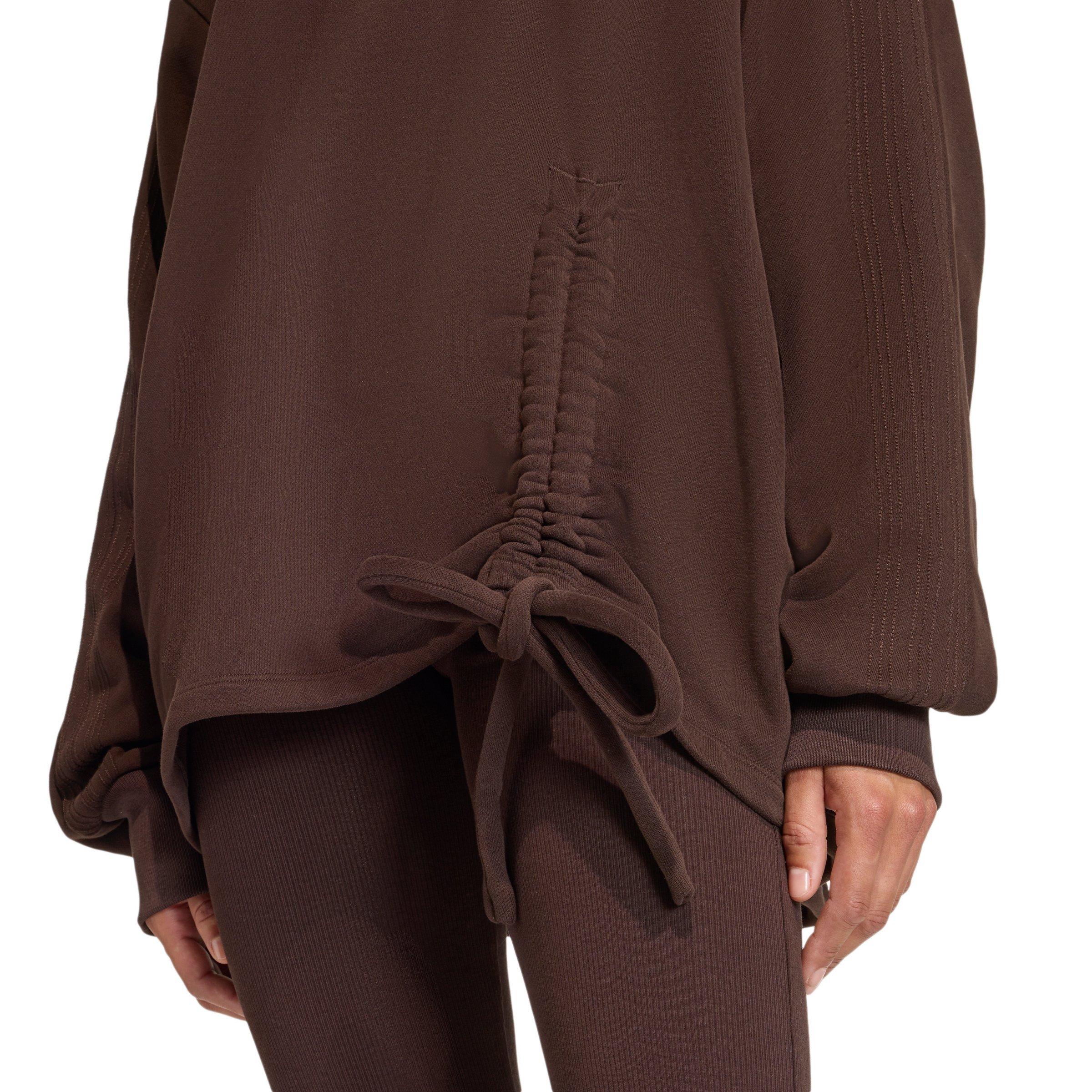 adidas Originals Women's Oversized Hoodie - Brown - BROWN Thumbnail View 4