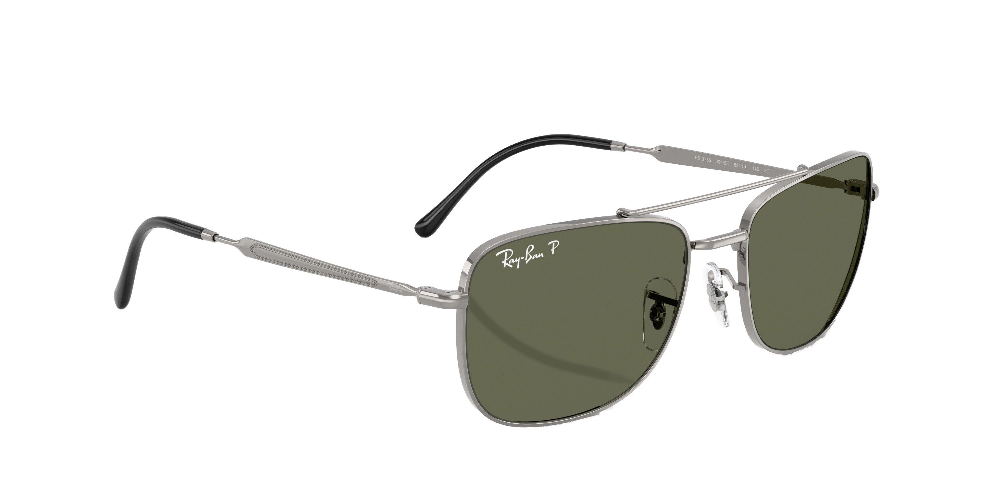 Ray-Ban RB3755 Green Sunglasses - Grey - GREY/GREEN Thumbnail View 4