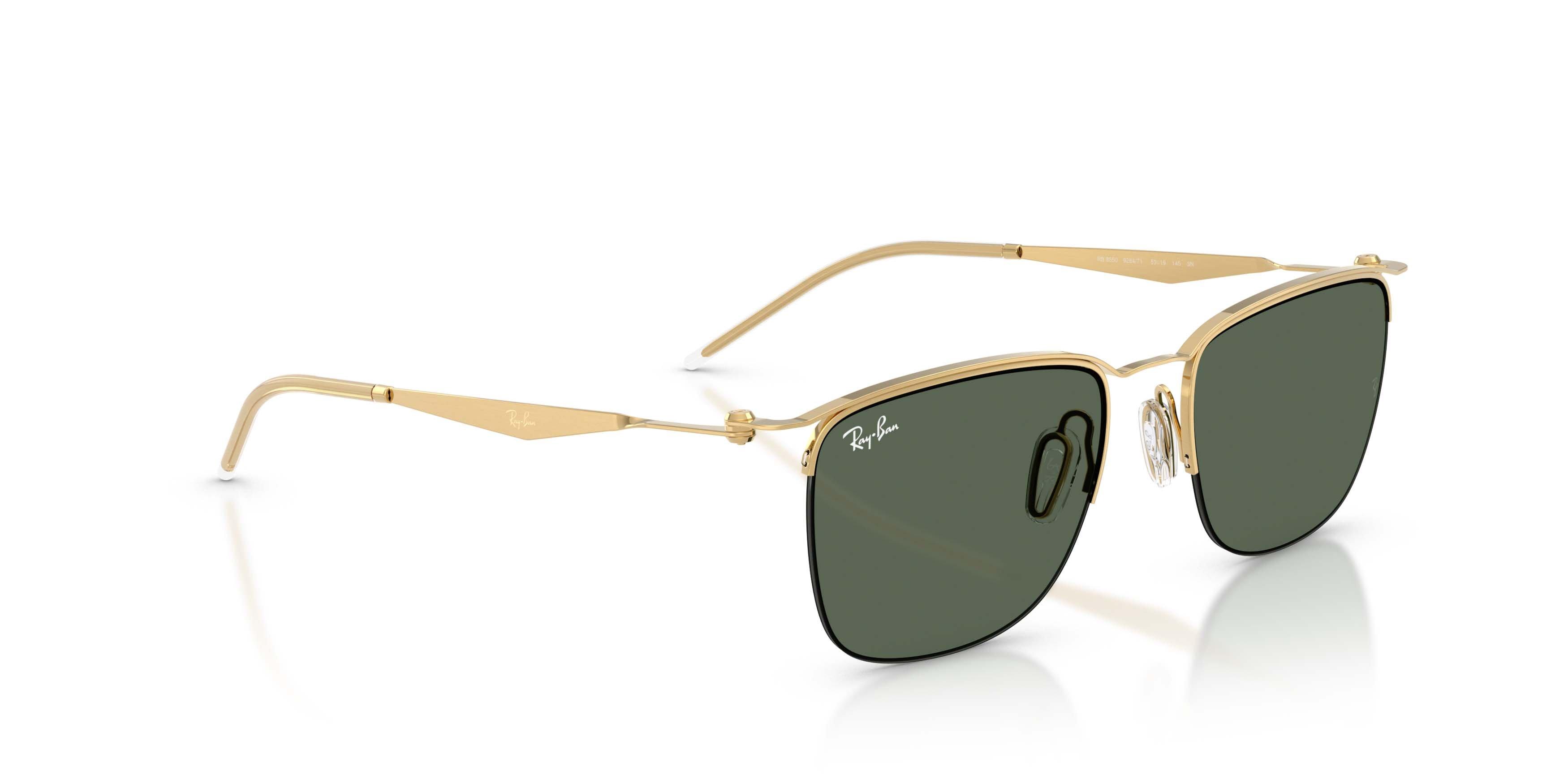 Ray-Ban RB8550 Dark Green Sunglasses - Polished Arista Gold - GOLD/GREEN