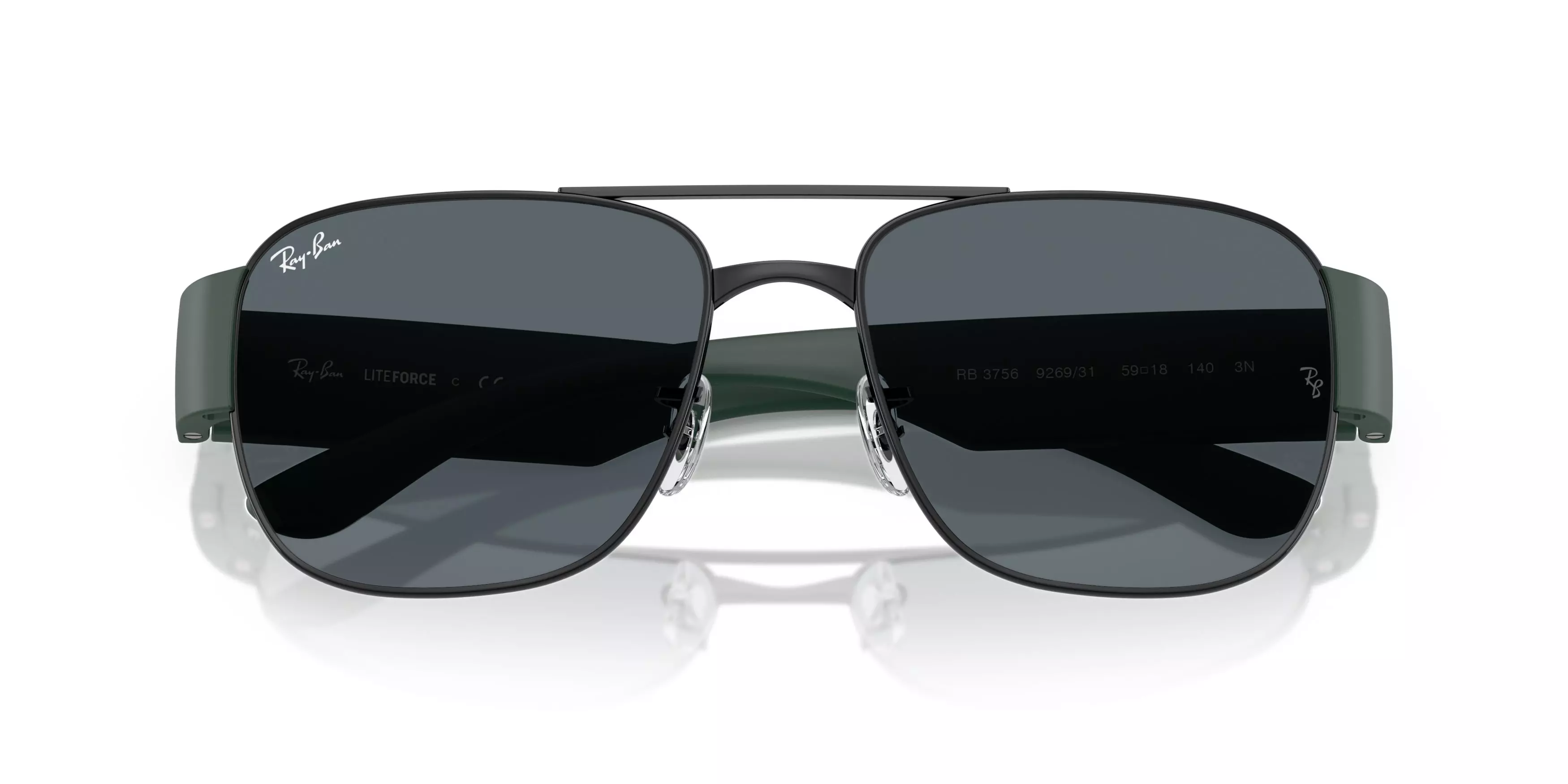 Ray-Ban RB3756 Green Sunglasses - Black - BLACK/GREEN