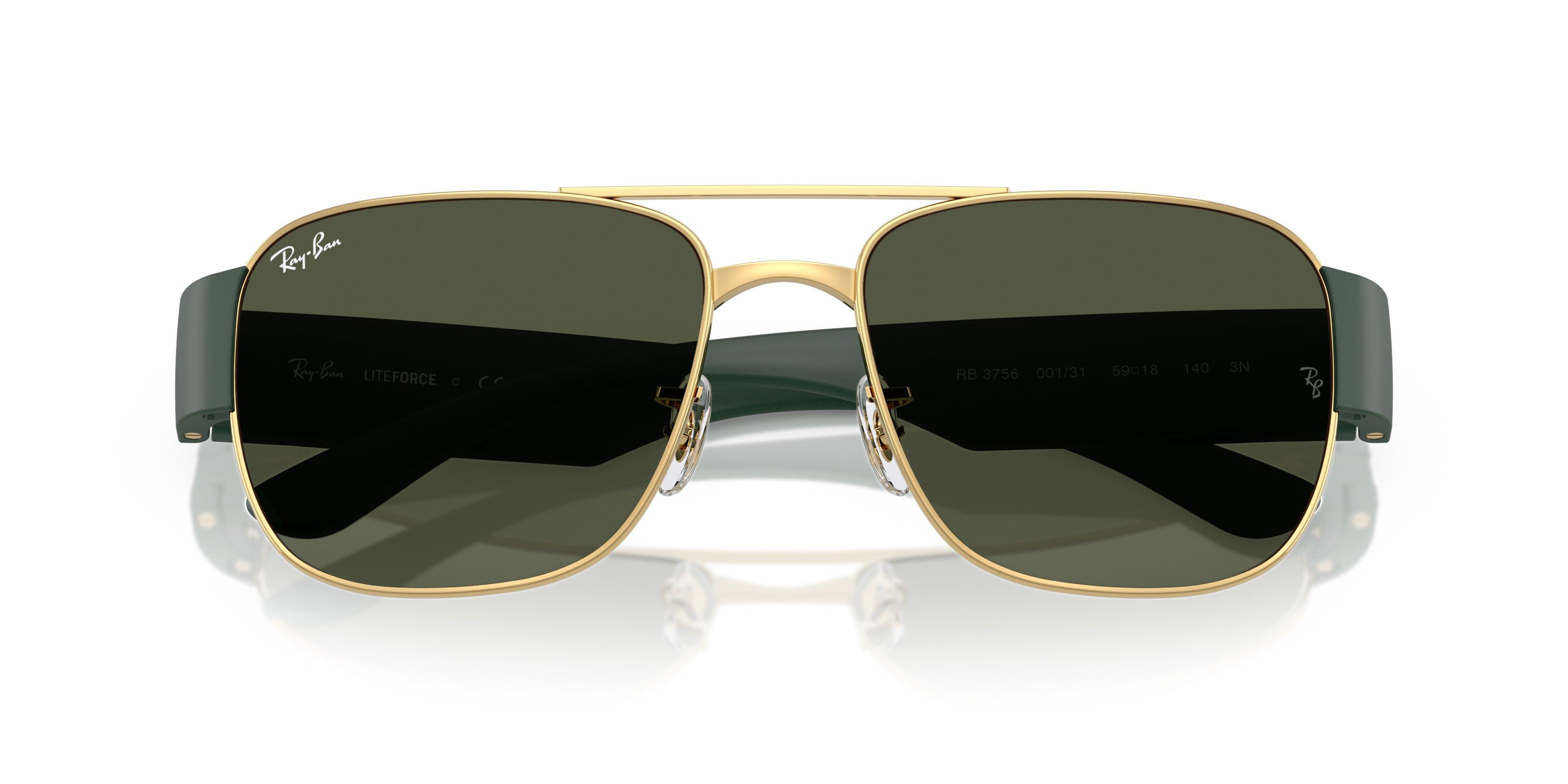 Ray-Ban RB3756 Green Sunglasses - Gold - GOLD/GREEN Thumbnail View 5