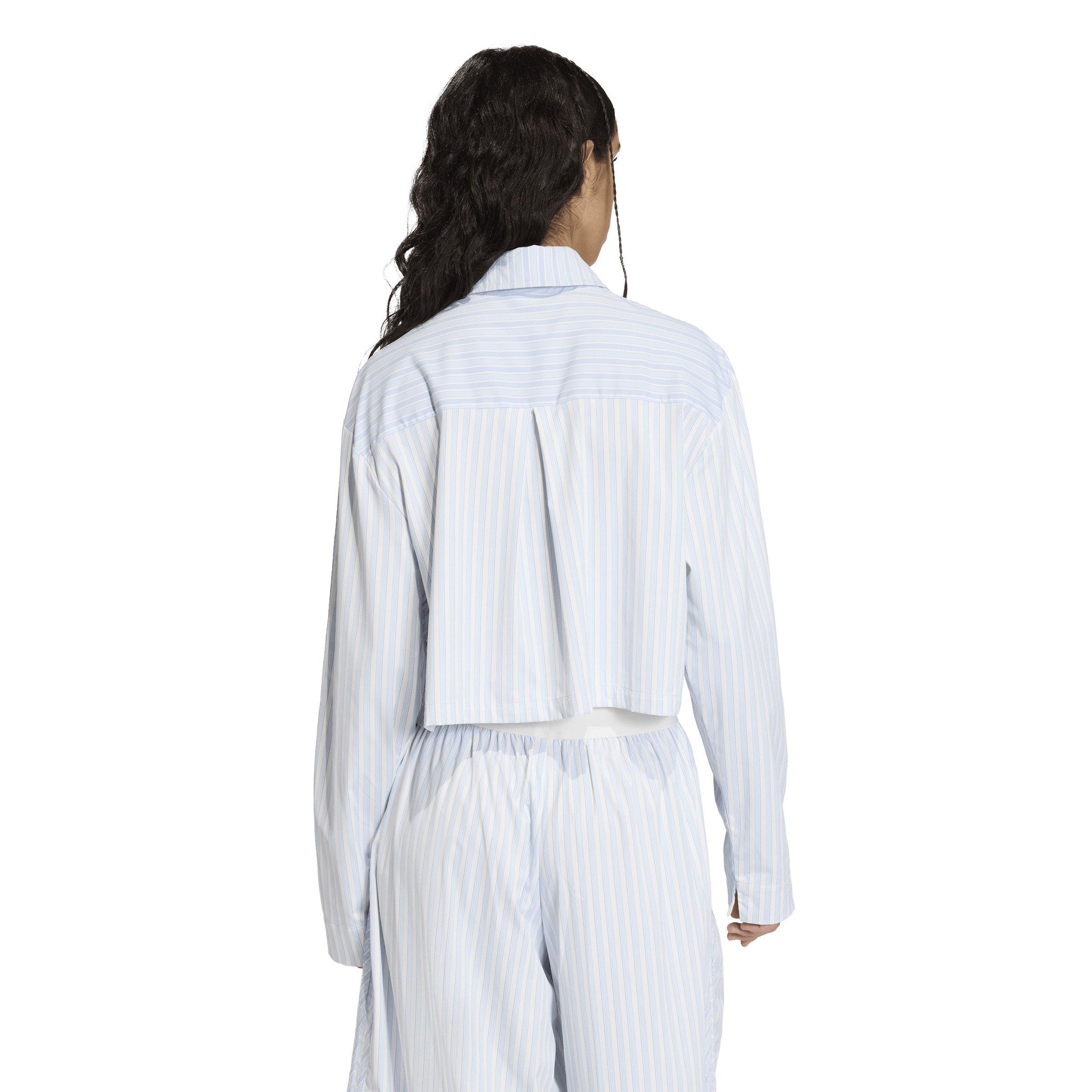 adidas Originals Women's Poplin Shirt - Blue/Lt Blue - BLUE/LT BLUE Thumbnail View 2
