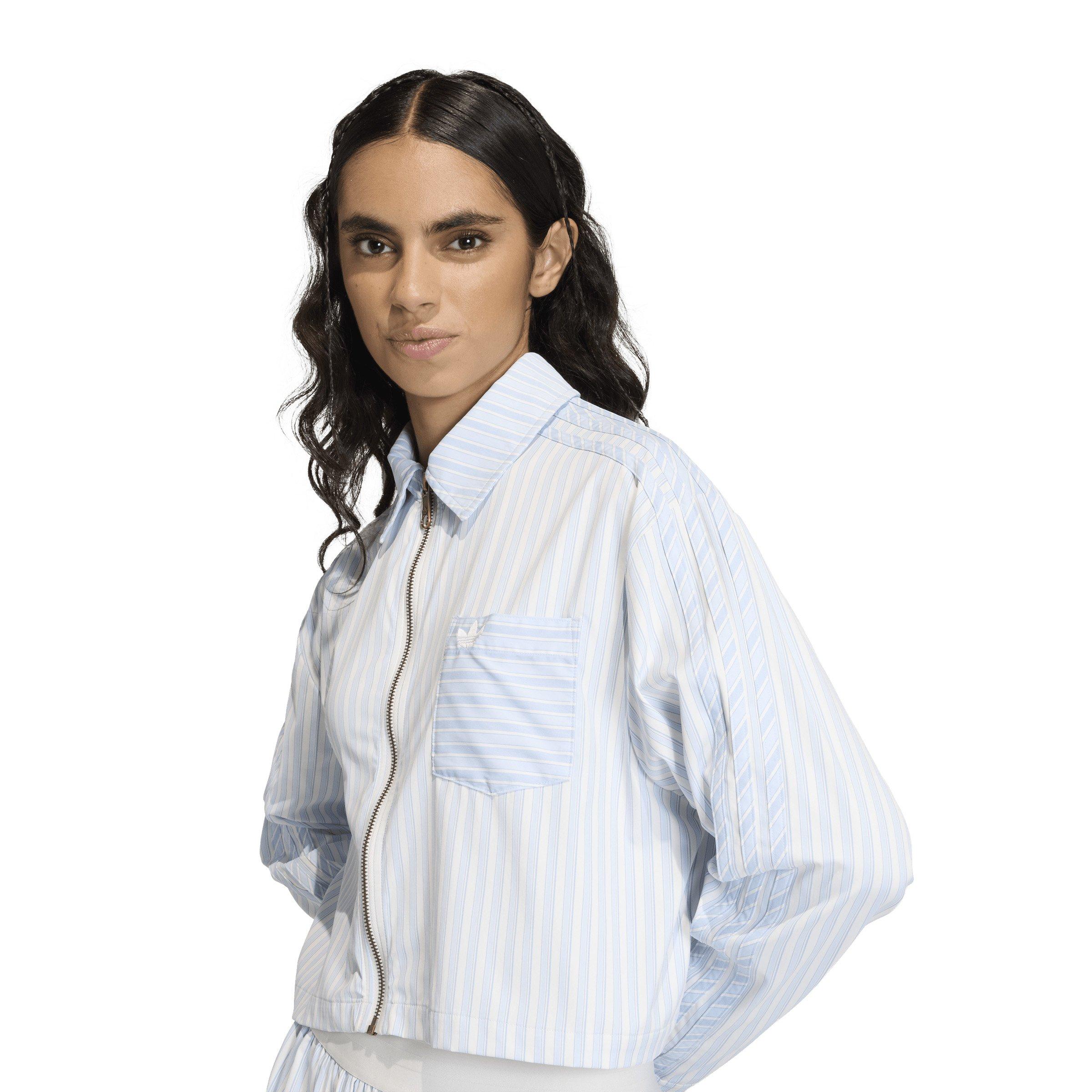 adidas Originals Women's Poplin Shirt - Blue/Lt Blue - BLUE/LT BLUE Thumbnail View 3