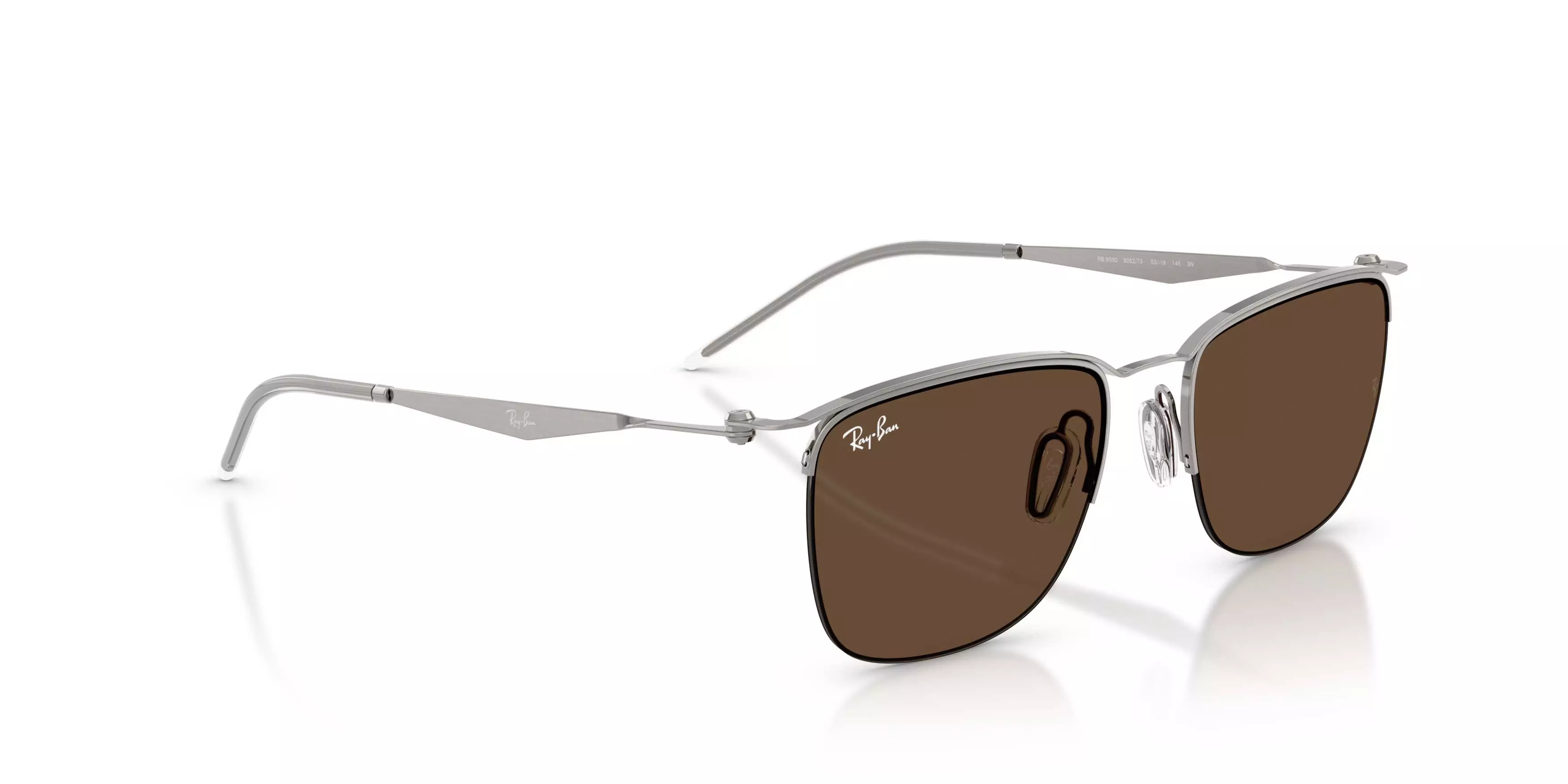 Ray-Ban RB8550 Dark Brown Sunglasses - Gunmetal - GREY/BROWN