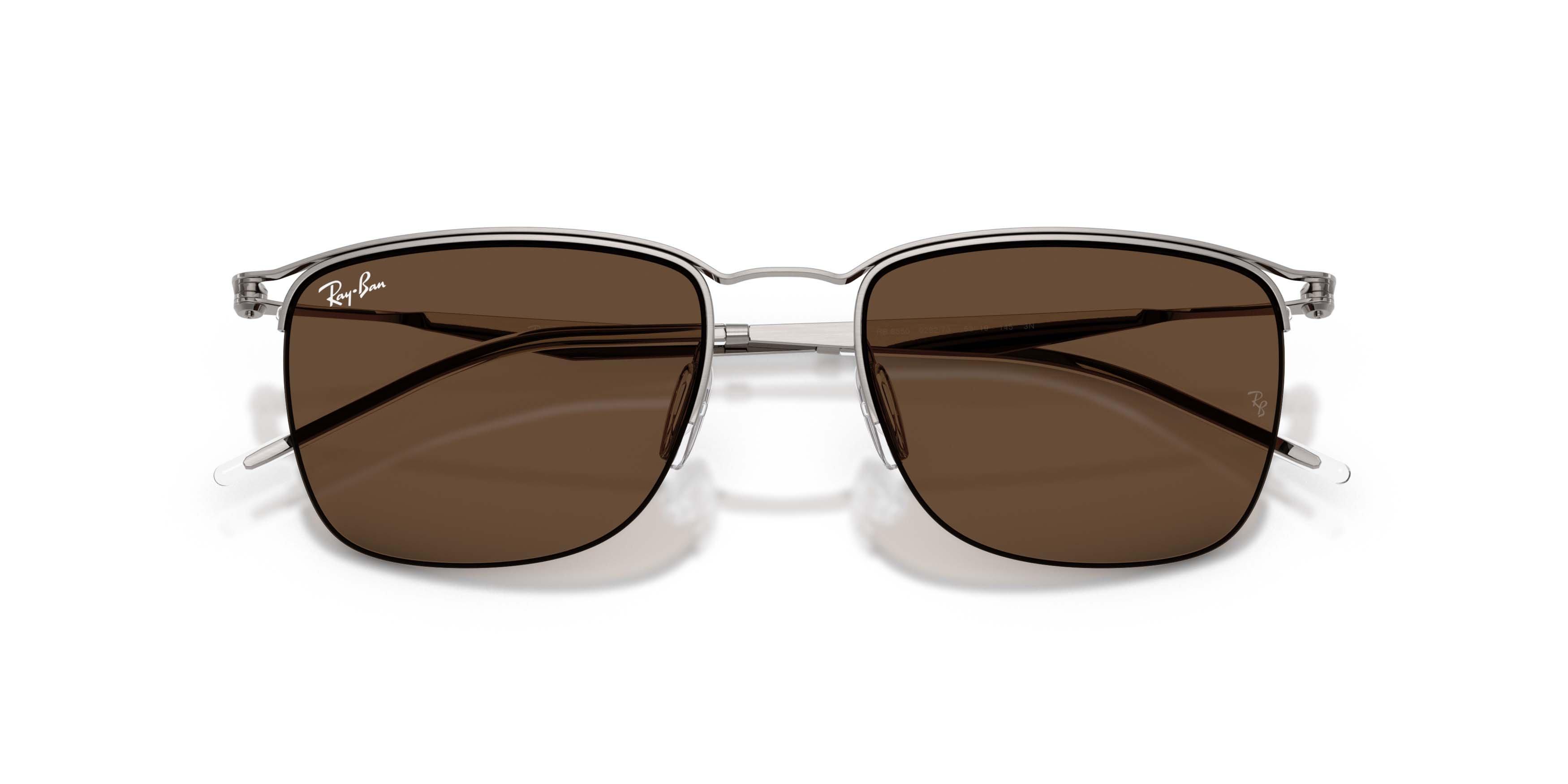 Ray-Ban RB8550 Dark Brown Sunglasses - Gunmetal - GREY/BROWN