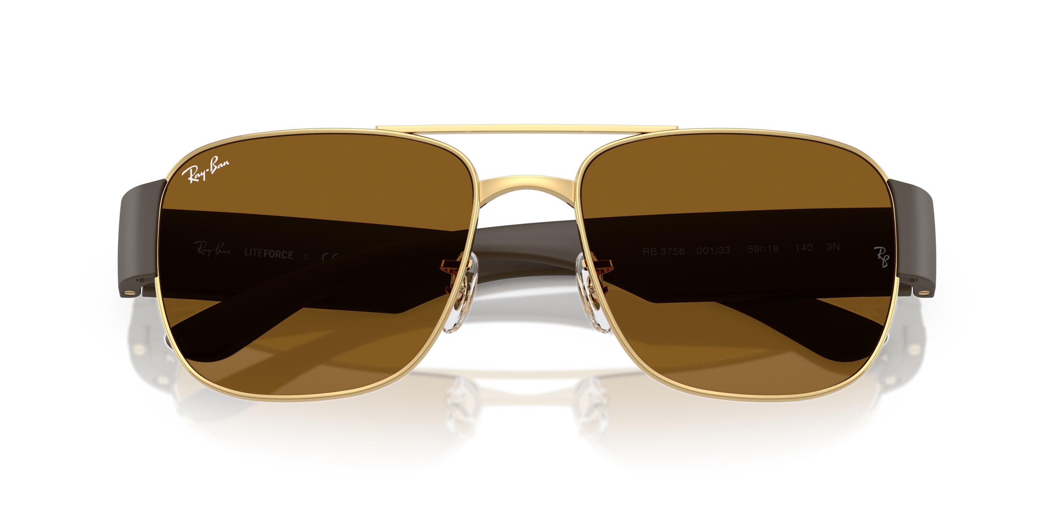 Ray-Ban RB3756 Brown Sunglasses - Gold - GOLD/BROWN Thumbnail View 5