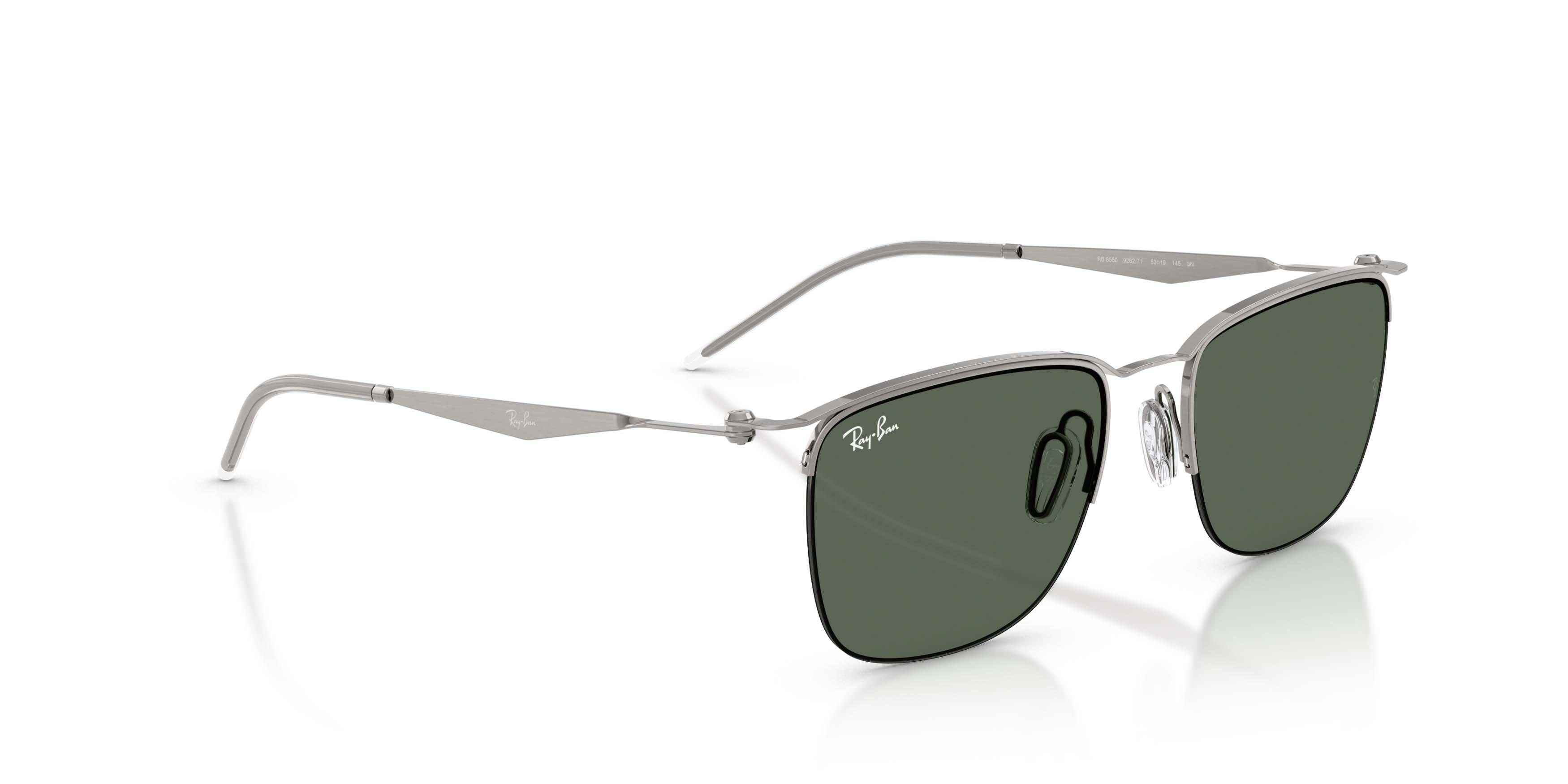 Ray-Ban RB8550 Dark Green Sunglasses - Gunmetal - GREY/GREEN