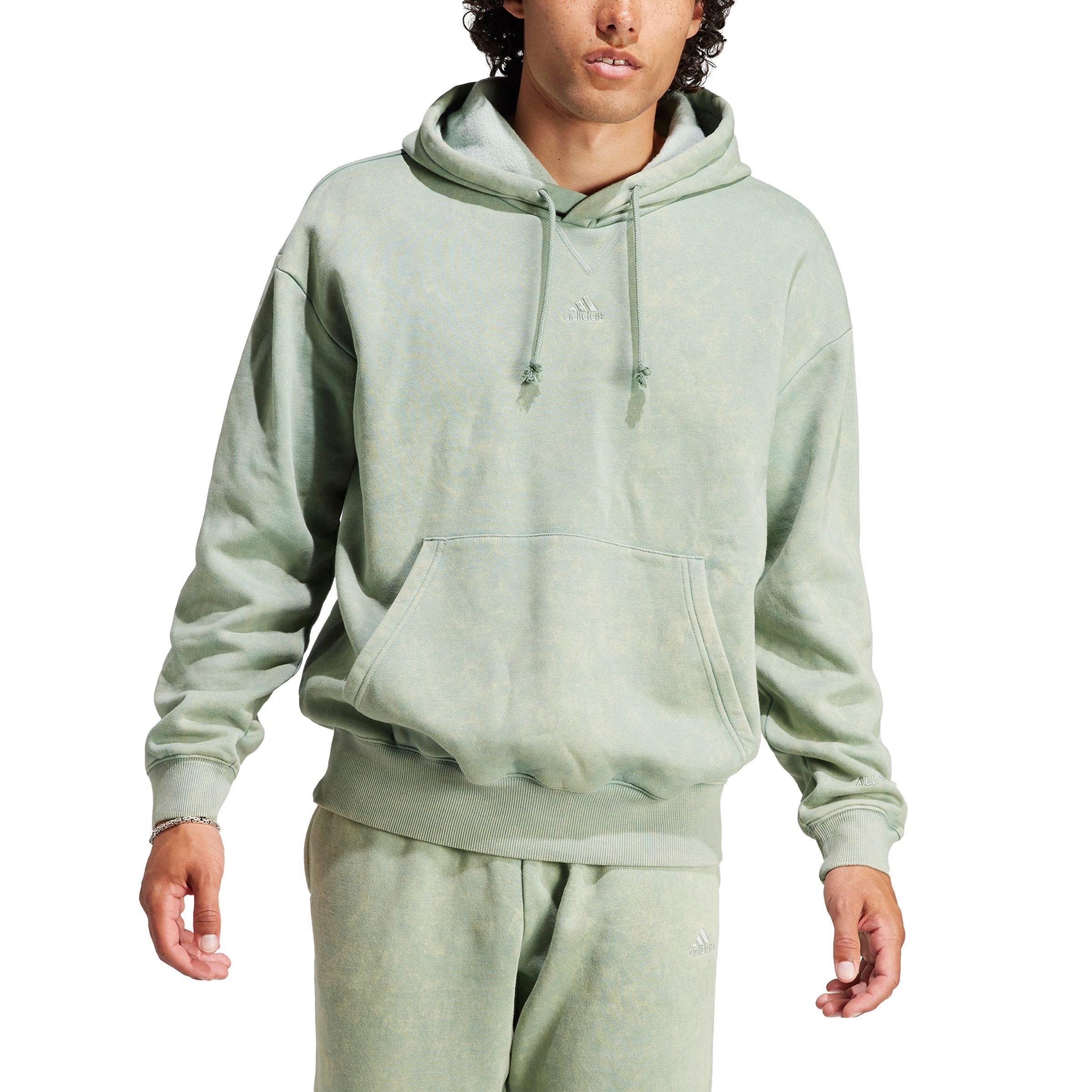adidas Hibbett SZN Sportswear Green​ - City Garment-Wash | Men\'s Hoodie ALL -Lt Gear